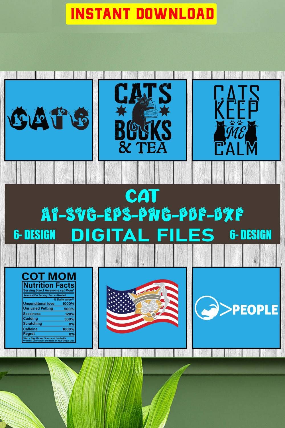 Cat Bundle SVG Files Vol-03 pinterest preview image.