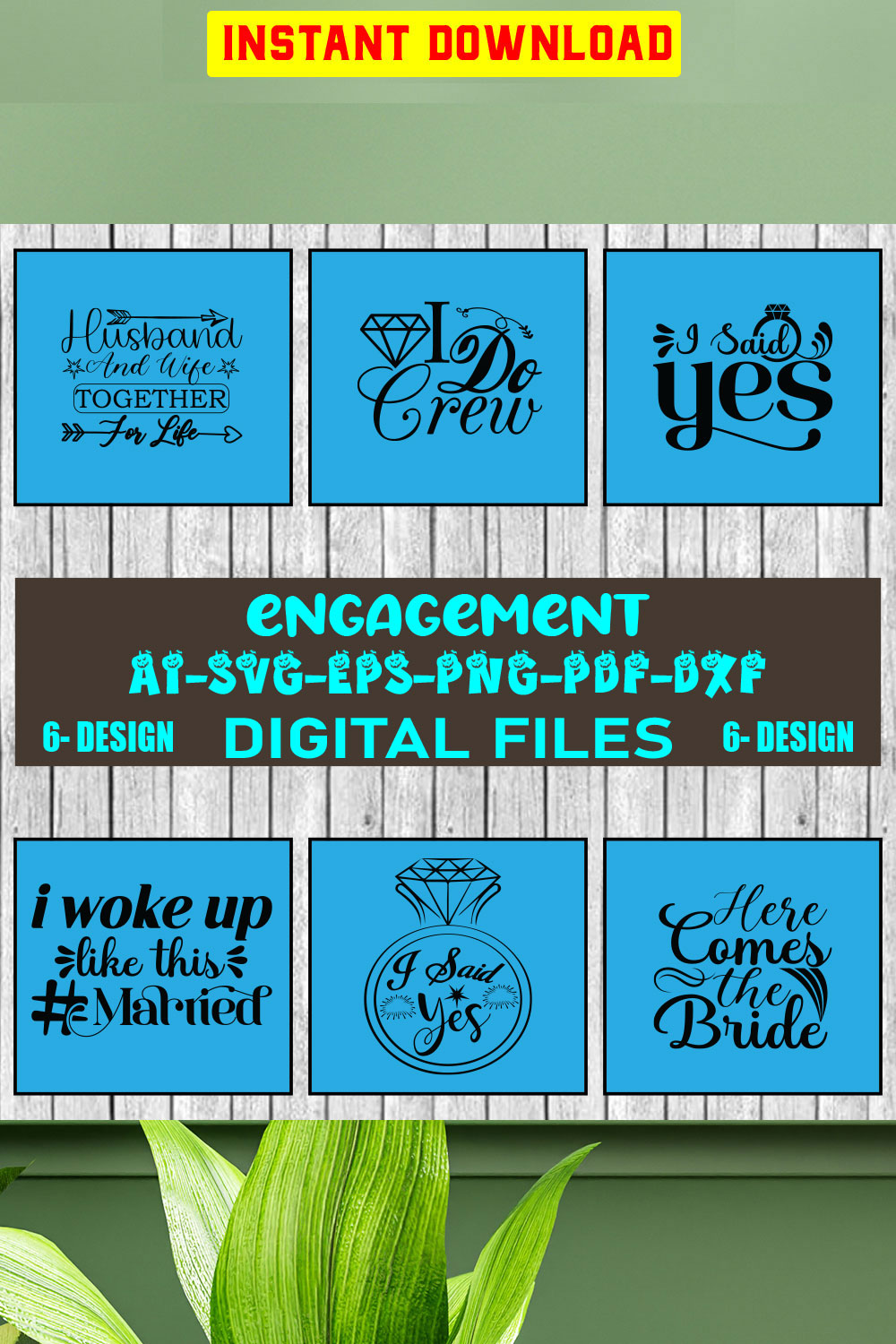 Engagement SVG Design Bundle Vol-07 pinterest preview image.