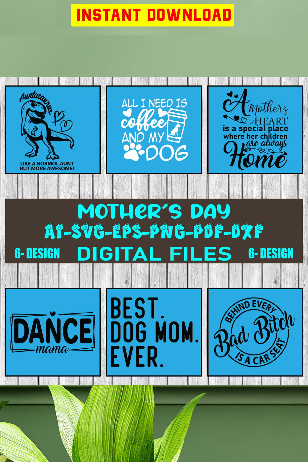 Mother's Day SVG Files Vol-07 pinterest preview image.