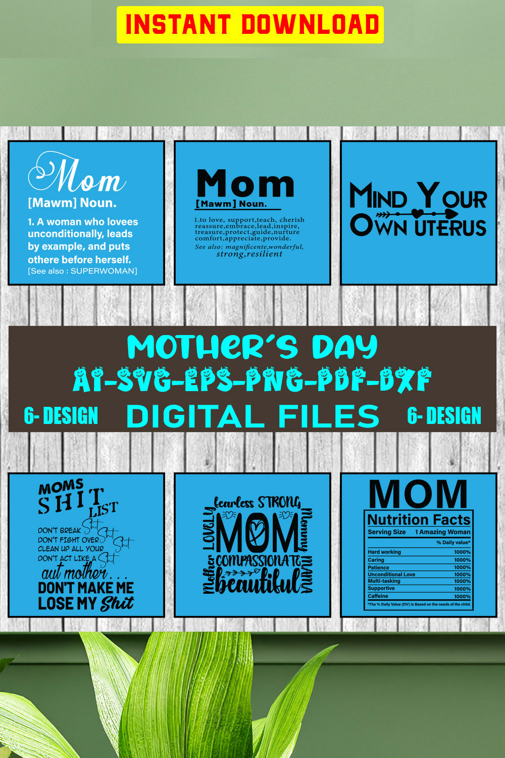 Mother's Day SVG Files Vol-02 pinterest preview image.