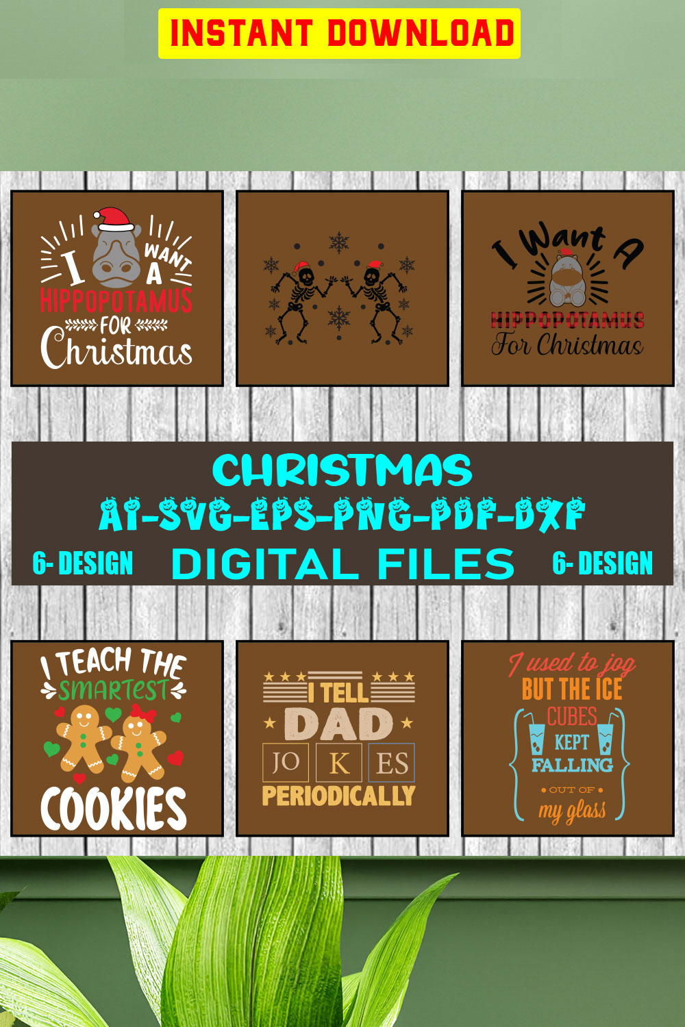 Christmas SVG Design Bundle Vol-49 pinterest preview image.