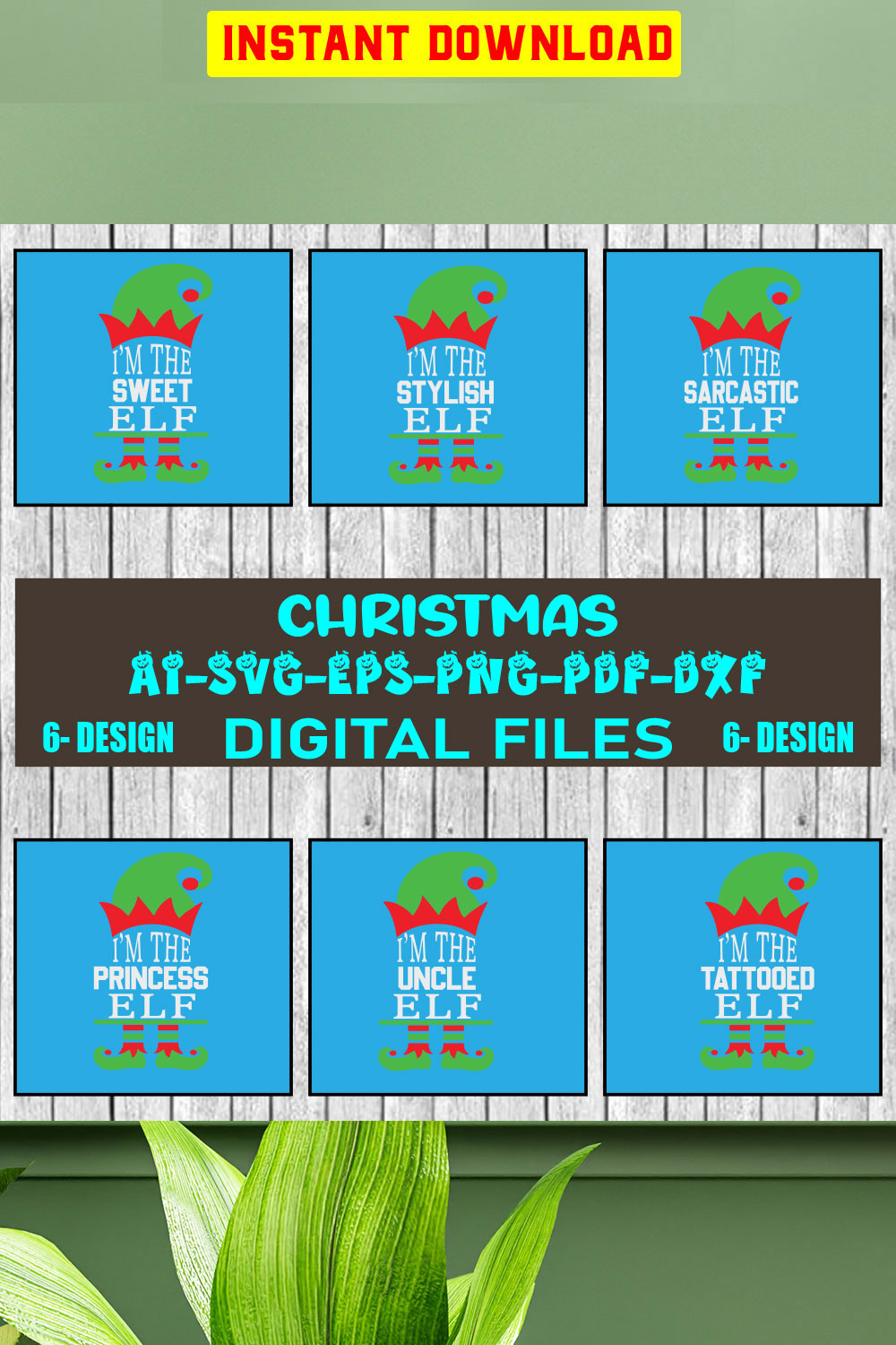 Christmas SVG Design Bundle Vol-47 pinterest preview image.