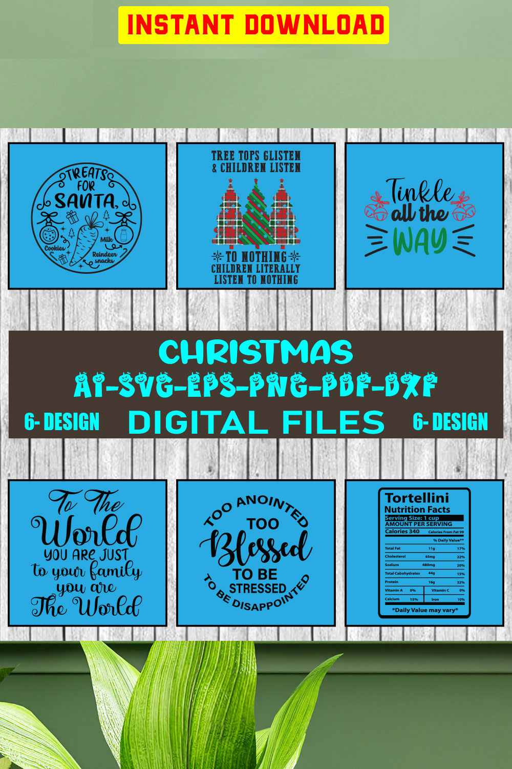 Christmas SVG Design Bundle Vol-66 pinterest preview image.