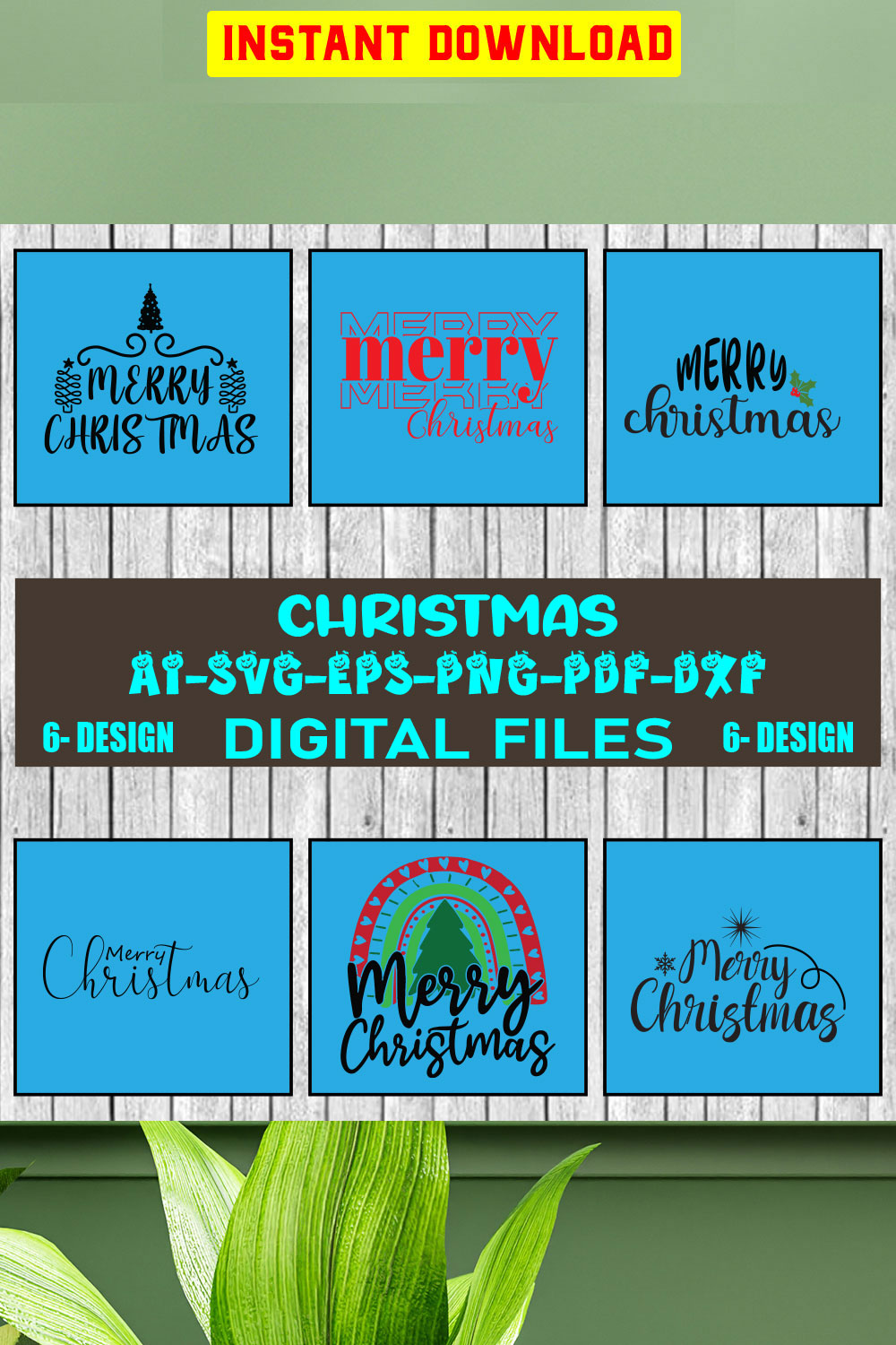 Christmas SVG Design Bundle Vol-78 pinterest preview image.