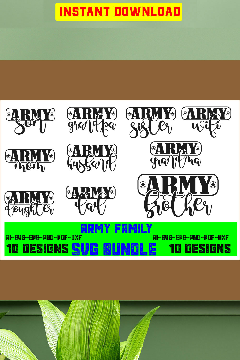 Army family SVG Bundle Veteran's Day SVG Memorial Day SVG pinterest preview image.