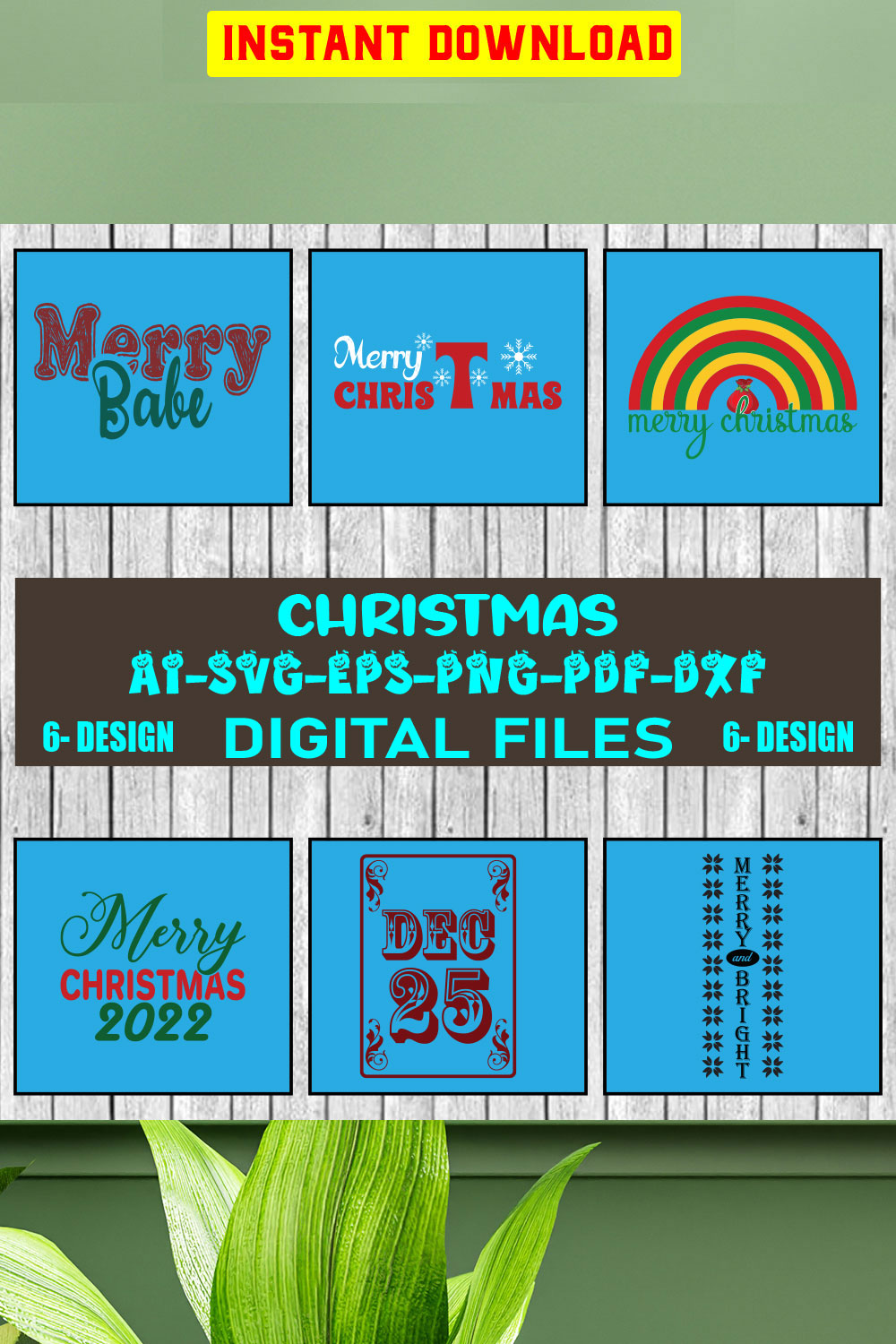 Christmas SVG Design Bundle Vol-76 pinterest preview image.