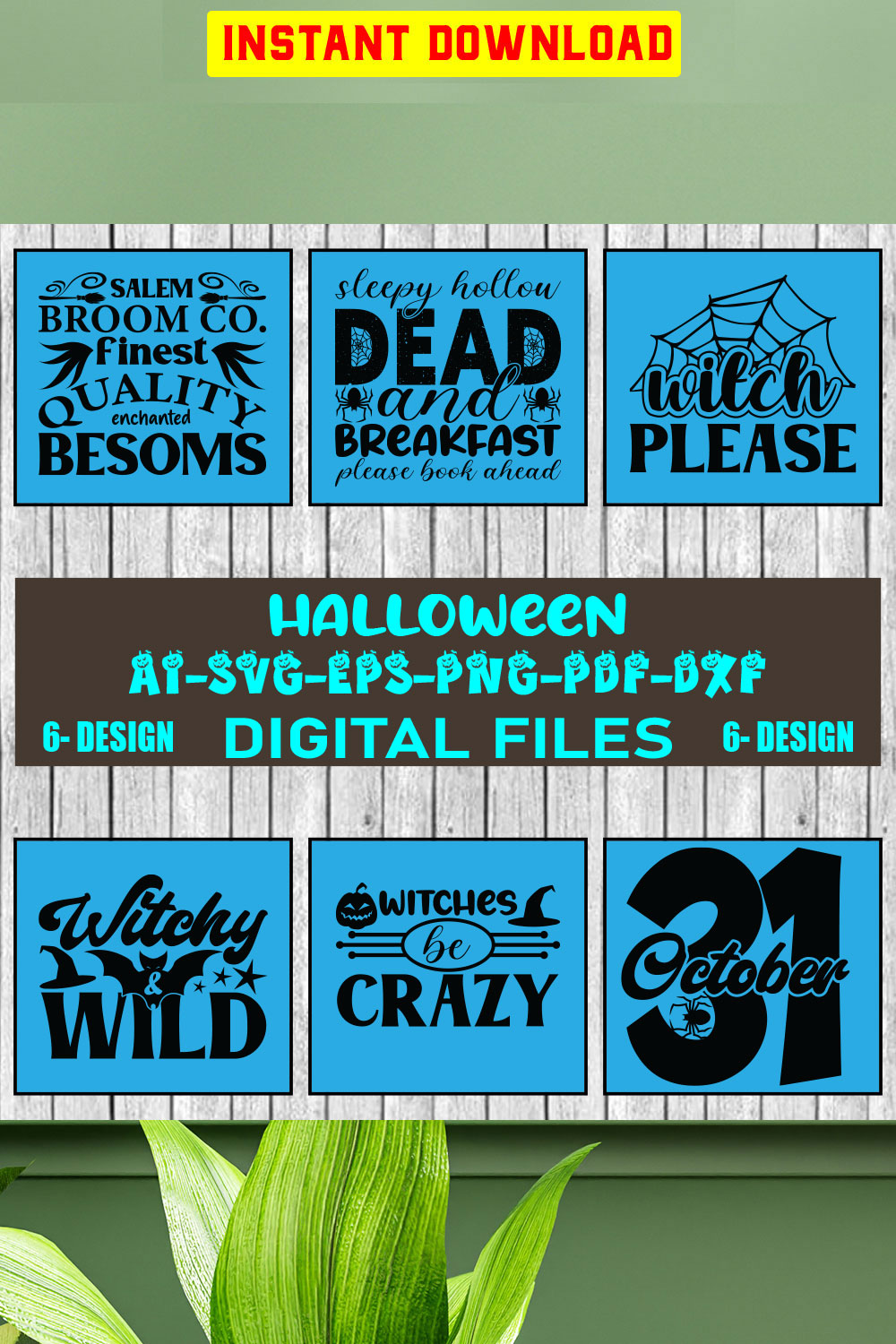 Halloween SVG Design Bundle Vol-38 pinterest preview image.