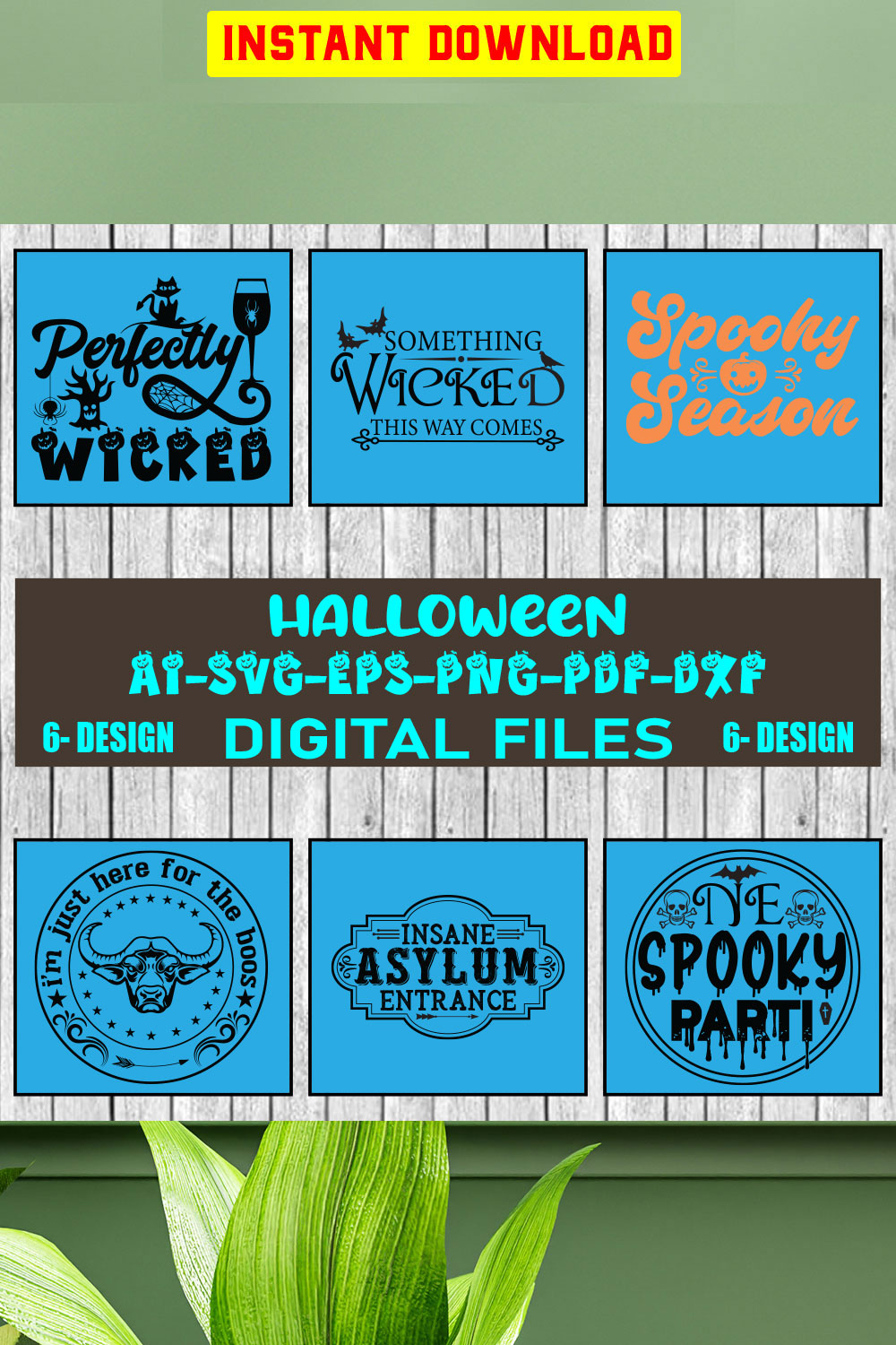 Halloween SVG Design Bundle Vol-15 pinterest preview image.