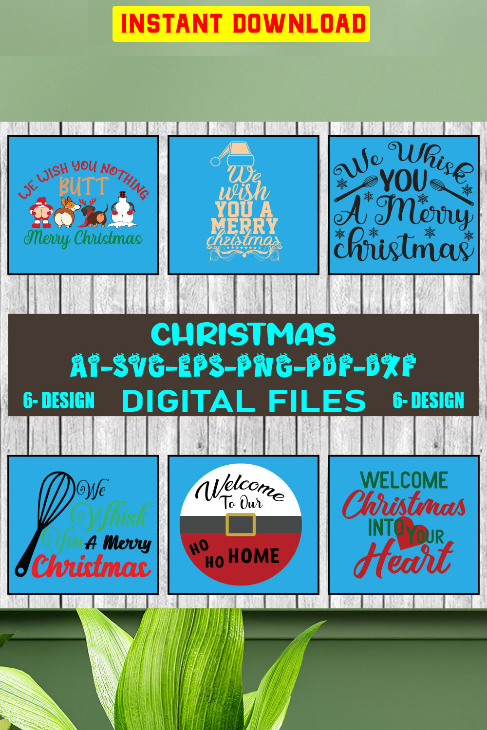 Christmas SVG Design Bundle Vol-70 pinterest preview image.