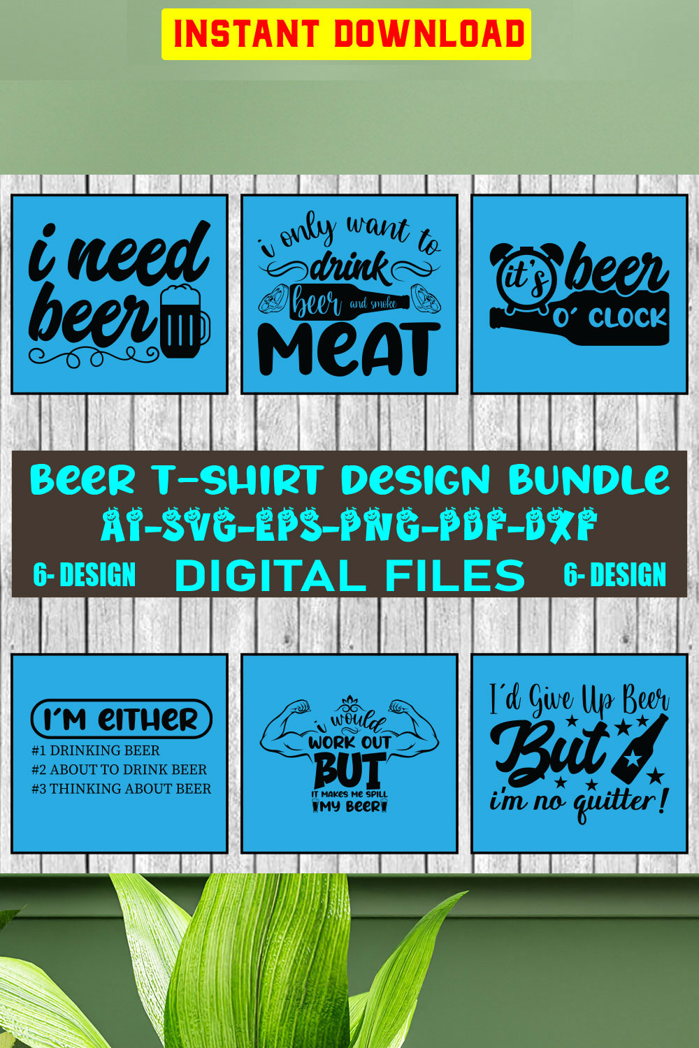 Beer T-shirt Design Bundle Vol-3 pinterest preview image.