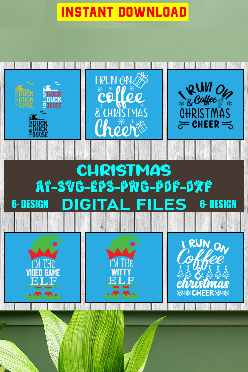 Christmas SVG Design Bundle Vol-48 pinterest preview image.