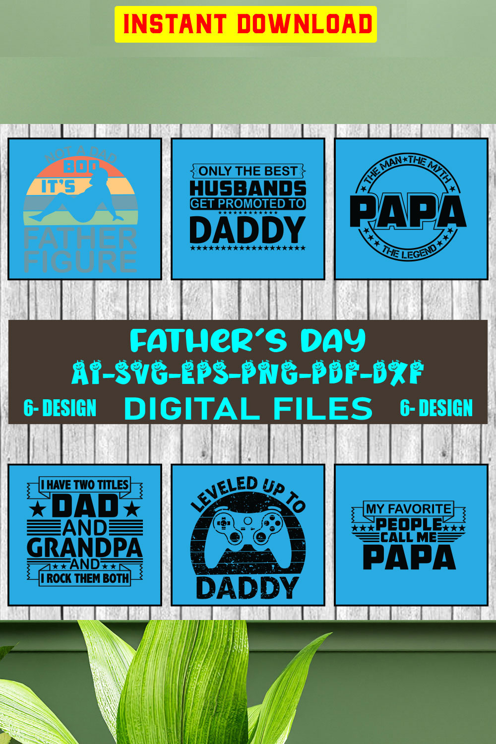 Father Day SVG Design Bundle Vol-04 pinterest preview image.