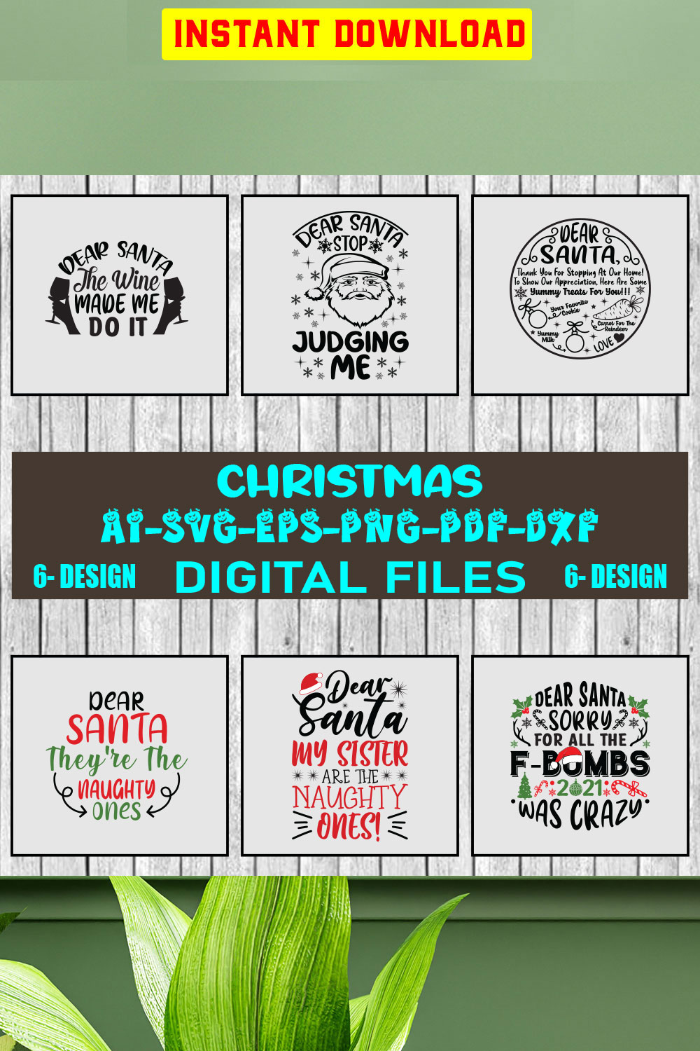 Christmas SVG Design Bundle Vol-42 pinterest preview image.