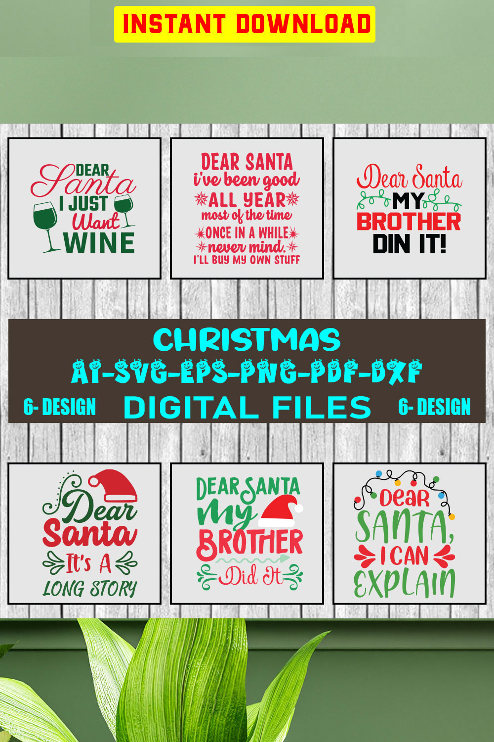 Christmas SVG Design Bundle Vol-41 pinterest preview image.