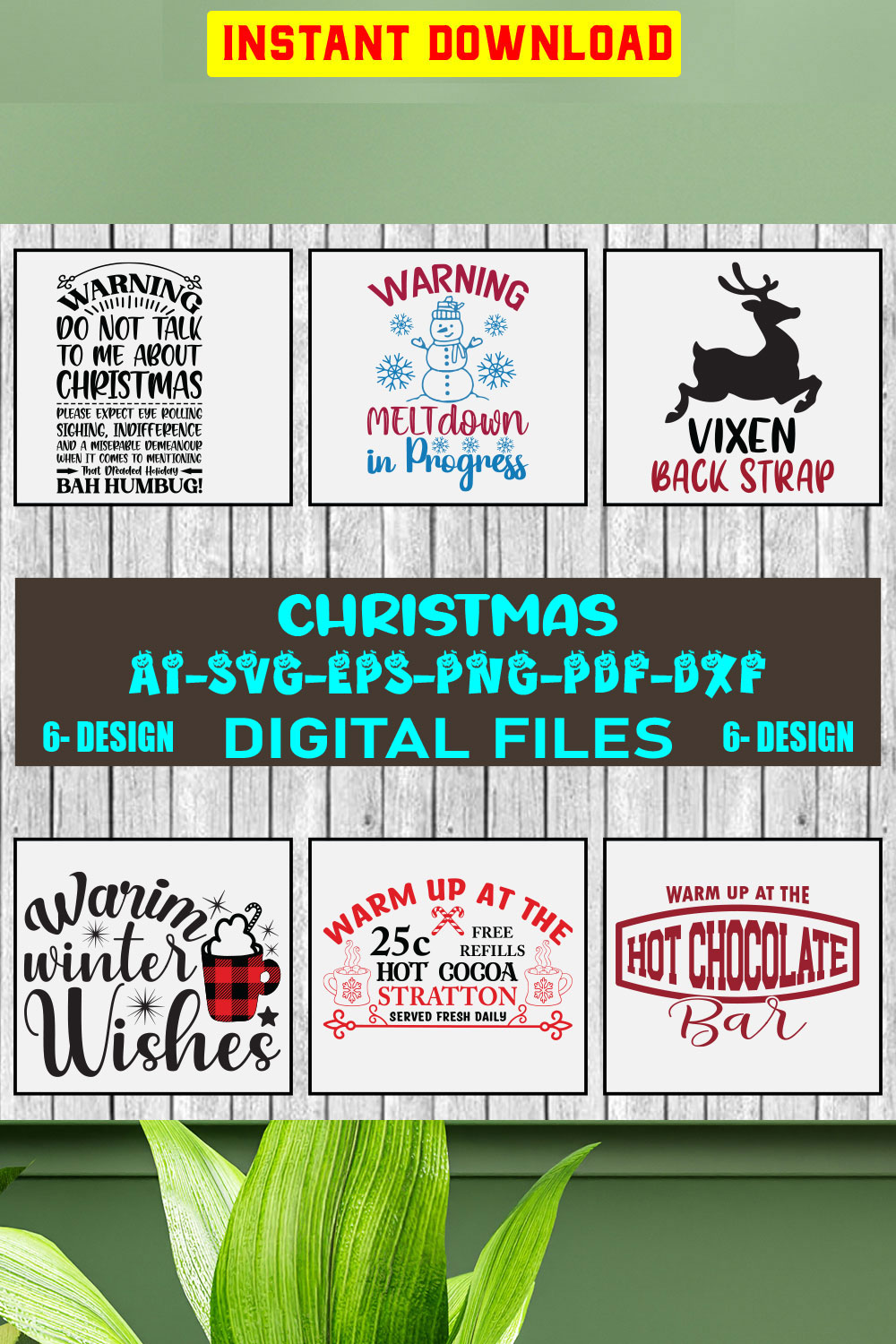 Christmas SVG Design Bundle Vol-69 pinterest preview image.