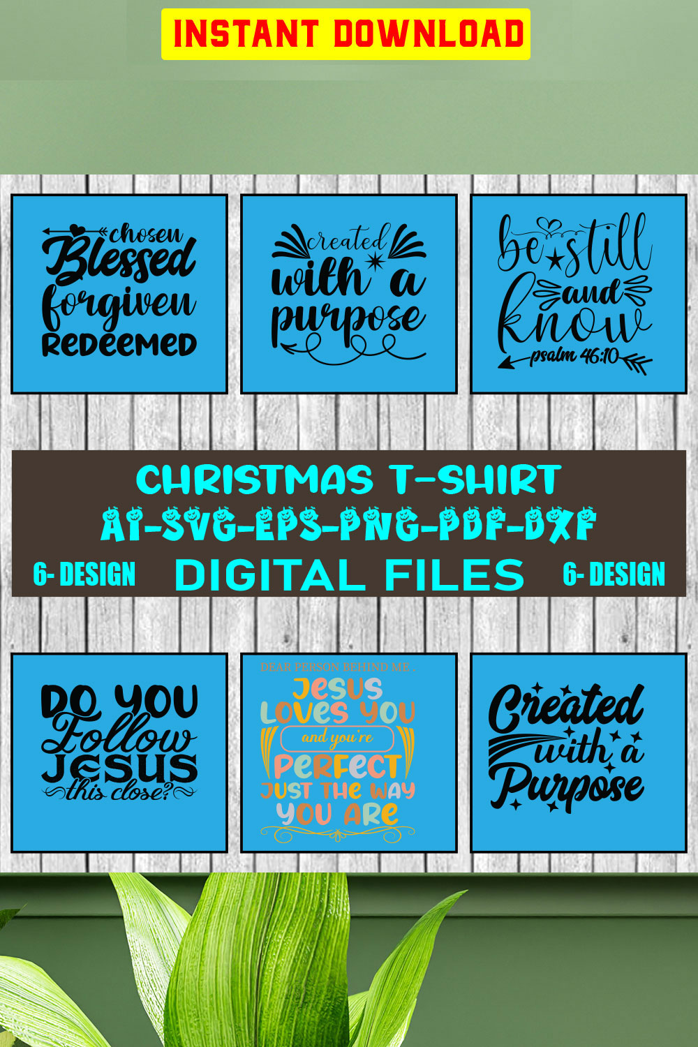 Christmas T-shirt Design Bundle Vol-1 pinterest preview image.