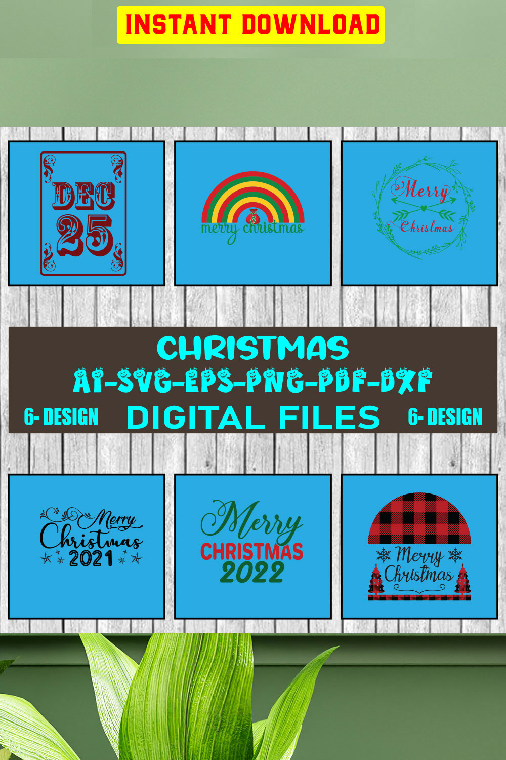 Christmas SVG Design Bundle Vol-04 pinterest preview image.