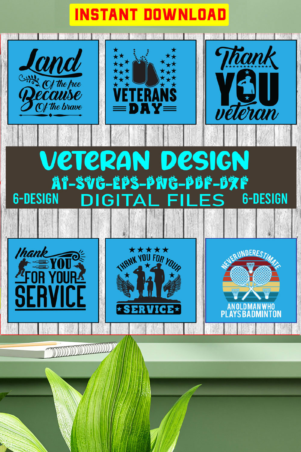Veterans Day Bundle design Sublimation Cricut, Cricut print file, Veterans Day svg bundle Vol-02 pinterest preview image.