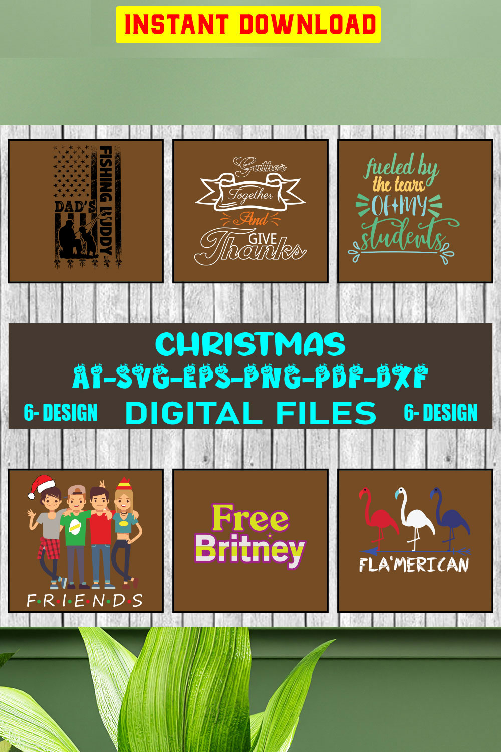 Christmas SVG Design Bundle Vol-12 pinterest preview image.