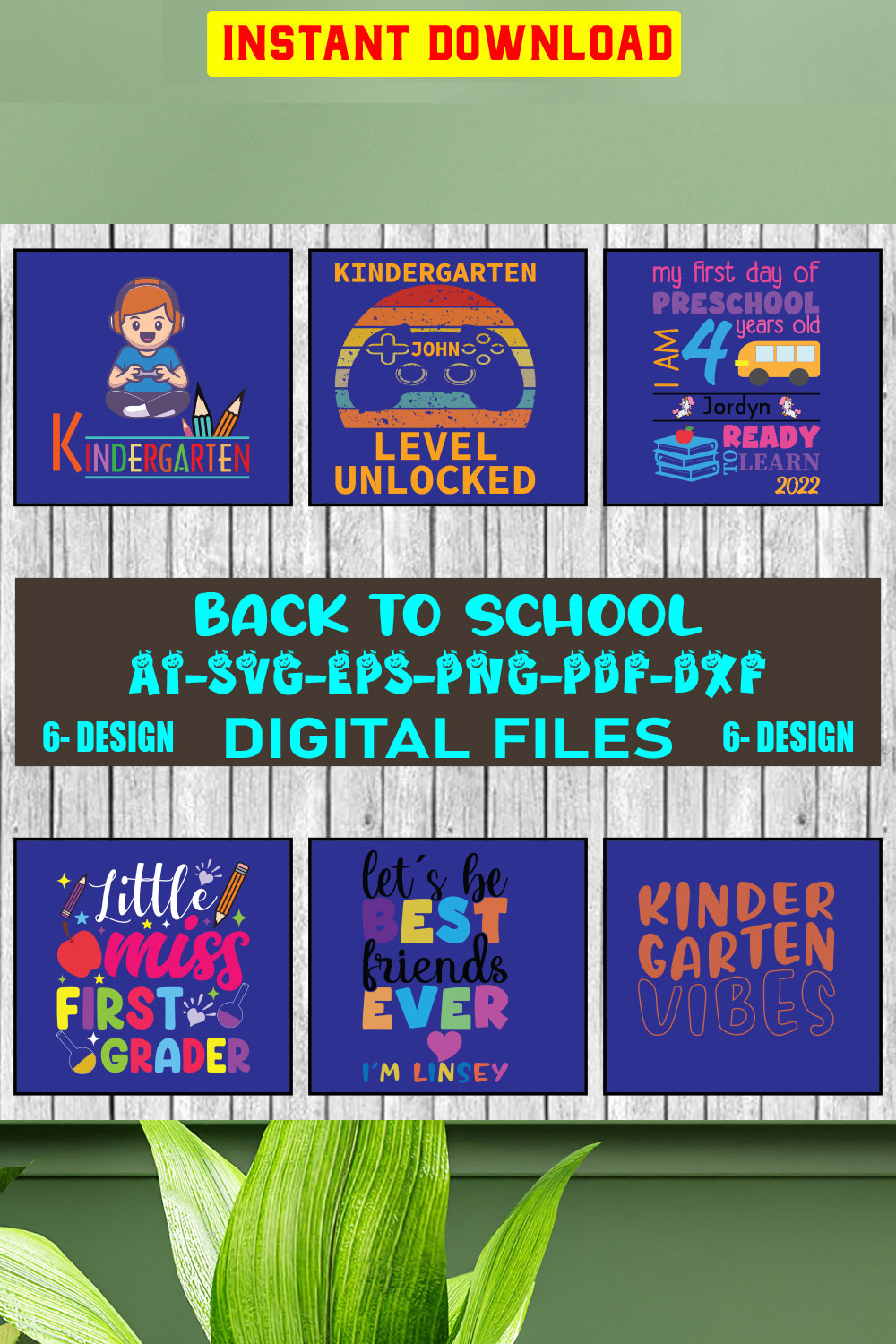 Back To School T-shirt Design Bundle Vol-7 pinterest preview image.