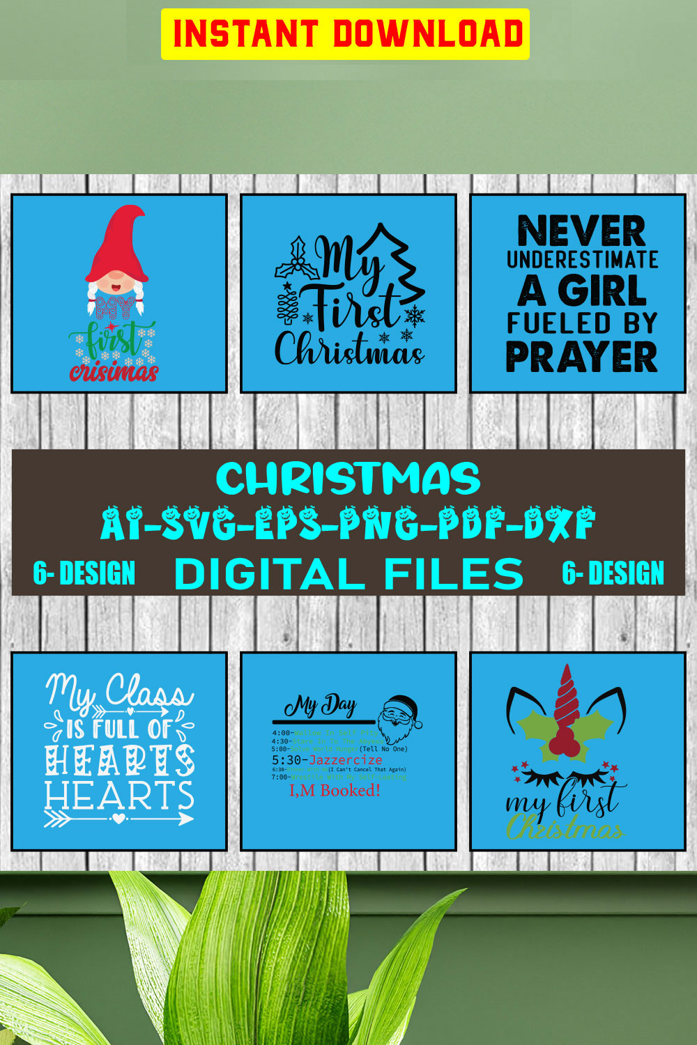 Christmas SVG Design Bundle Vol-83 pinterest preview image.