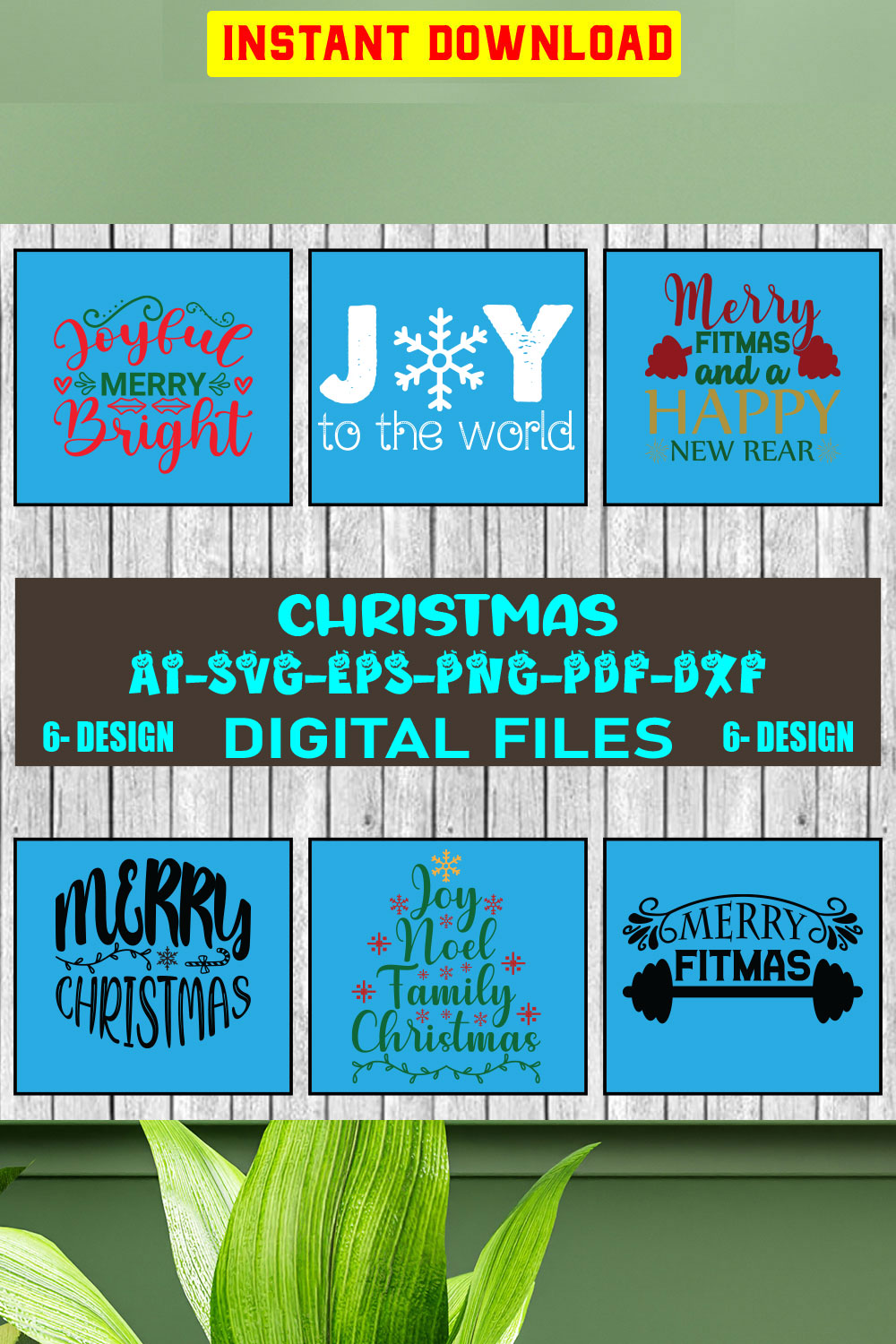 Christmas SVG Design Bundle Vol-51 pinterest preview image.