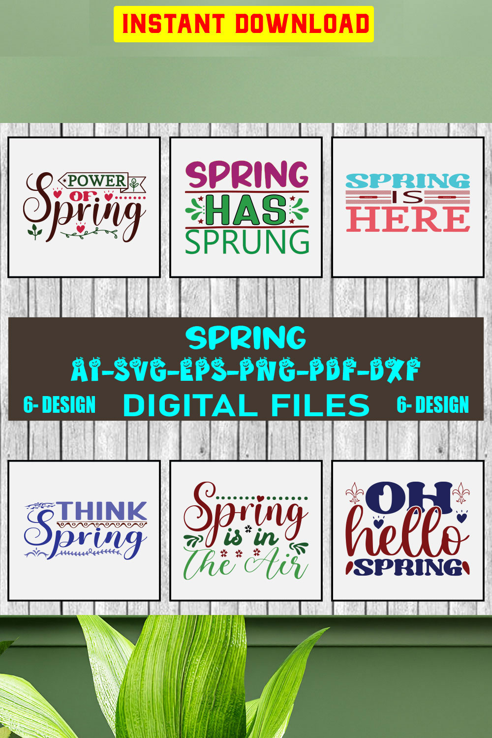 Spring Bundle SVG Files Vol-03 pinterest preview image.