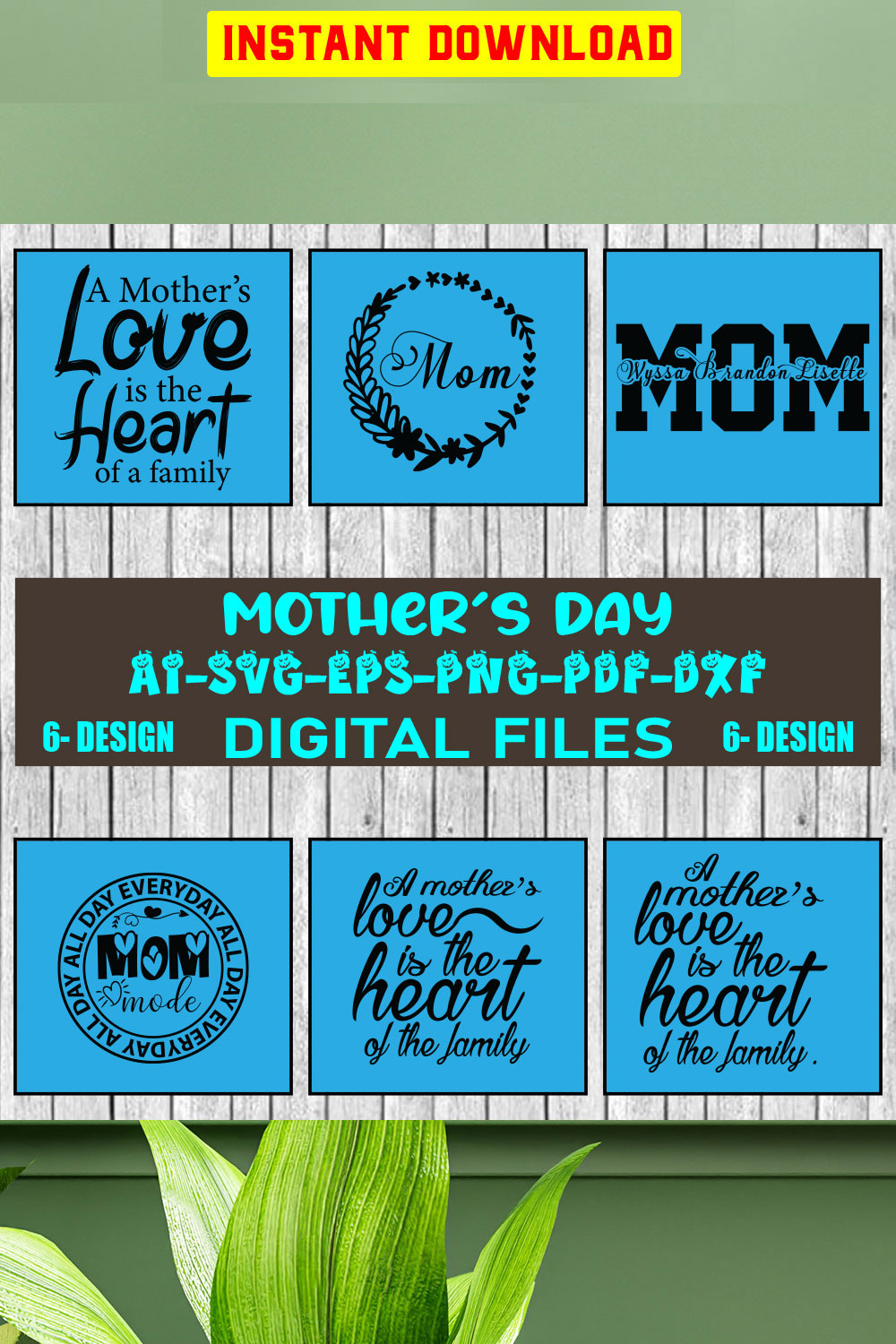 Mother's Day SVG Design Bundle Vol-05 pinterest preview image.