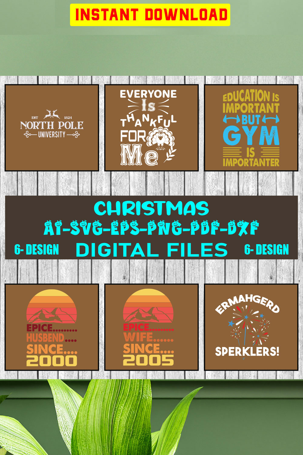 Christmas SVG Design Bundle Vol-09 pinterest preview image.