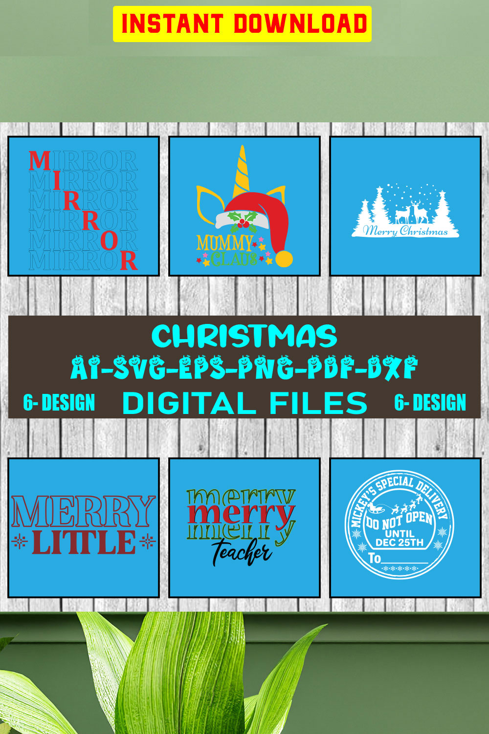 Christmas SVG Design Bundle Vol-82 pinterest preview image.