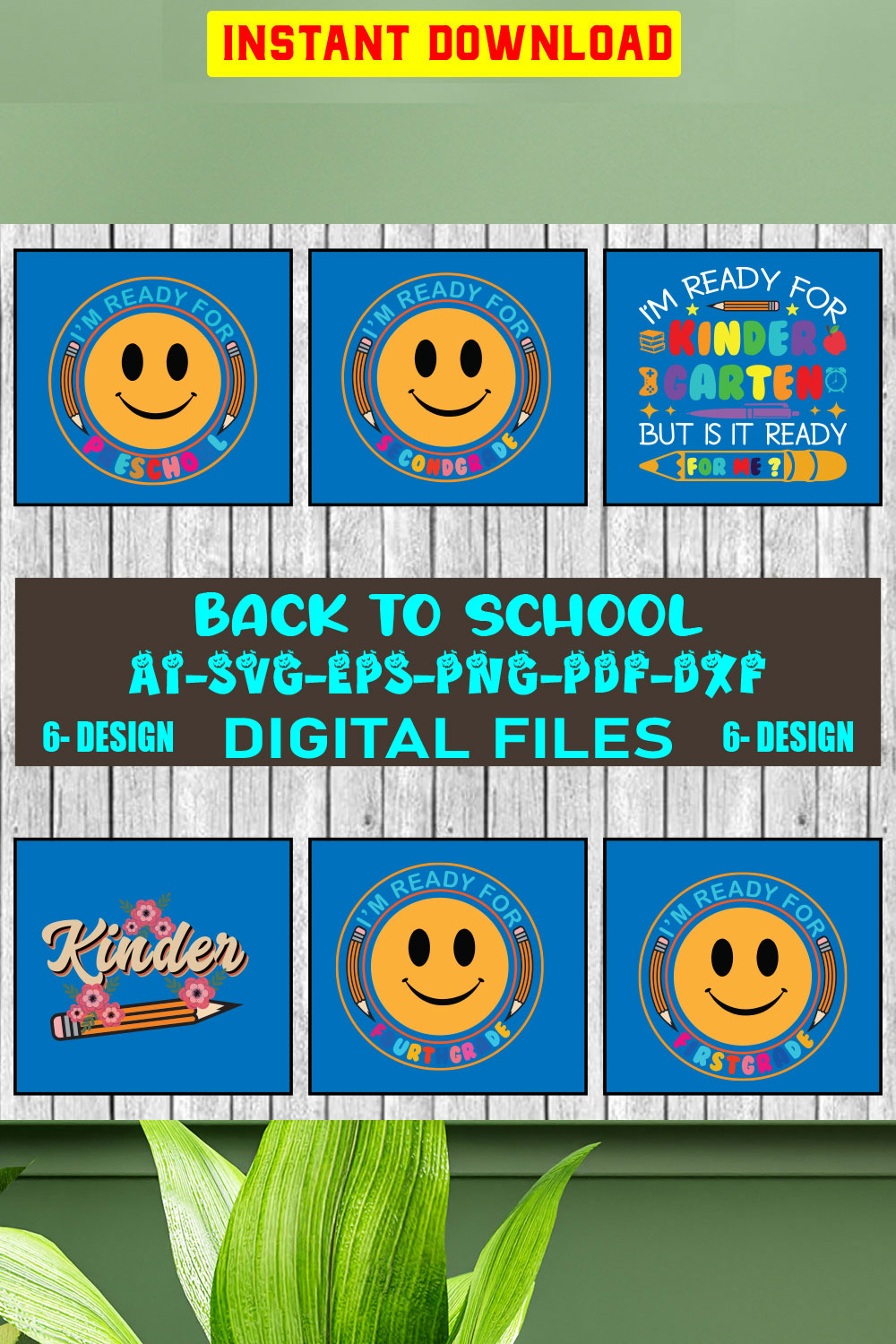 Back To School T-shirt Design Bundle Vol-6 pinterest preview image.