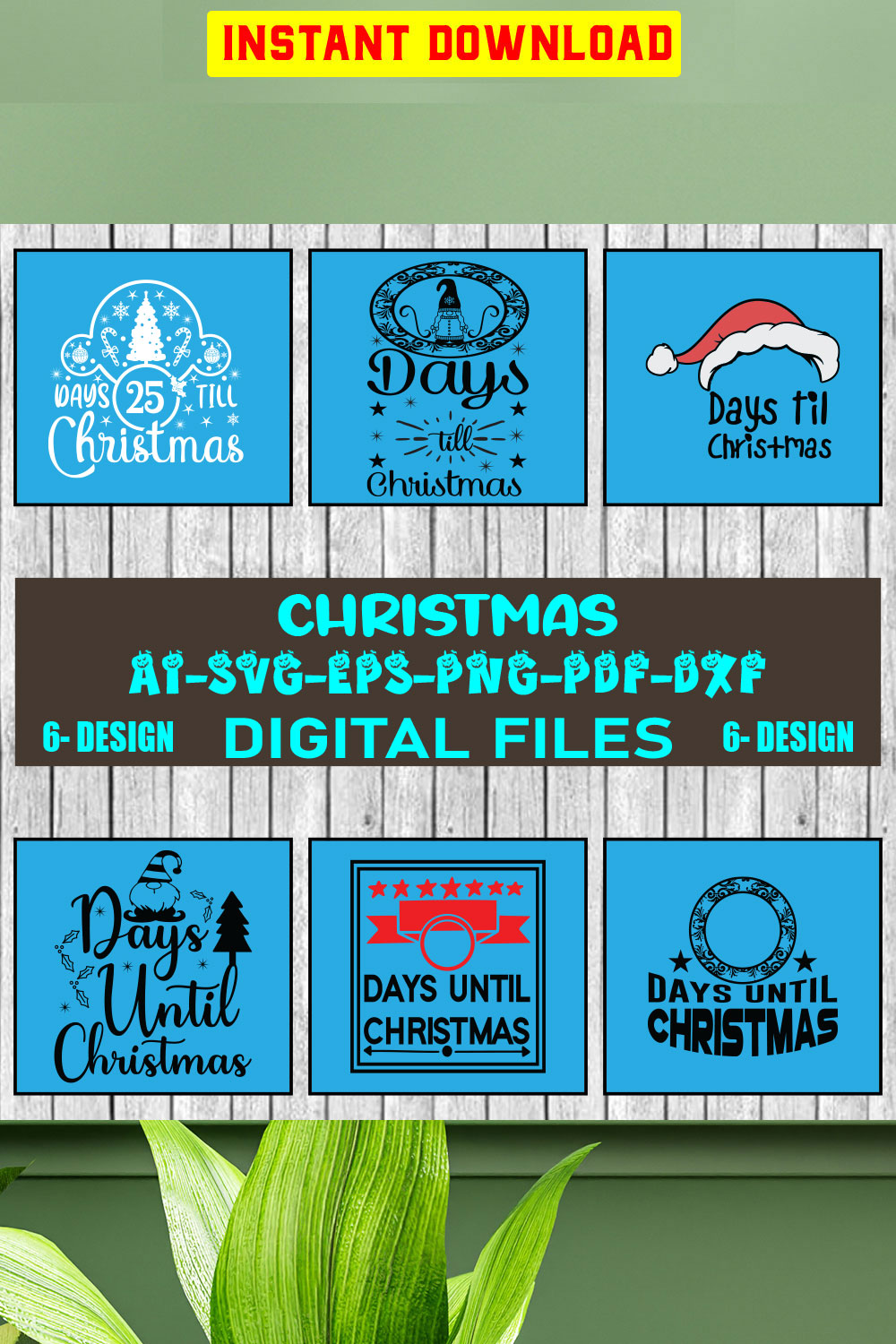 Christmas SVG Design Bundle Vol-38 pinterest preview image.