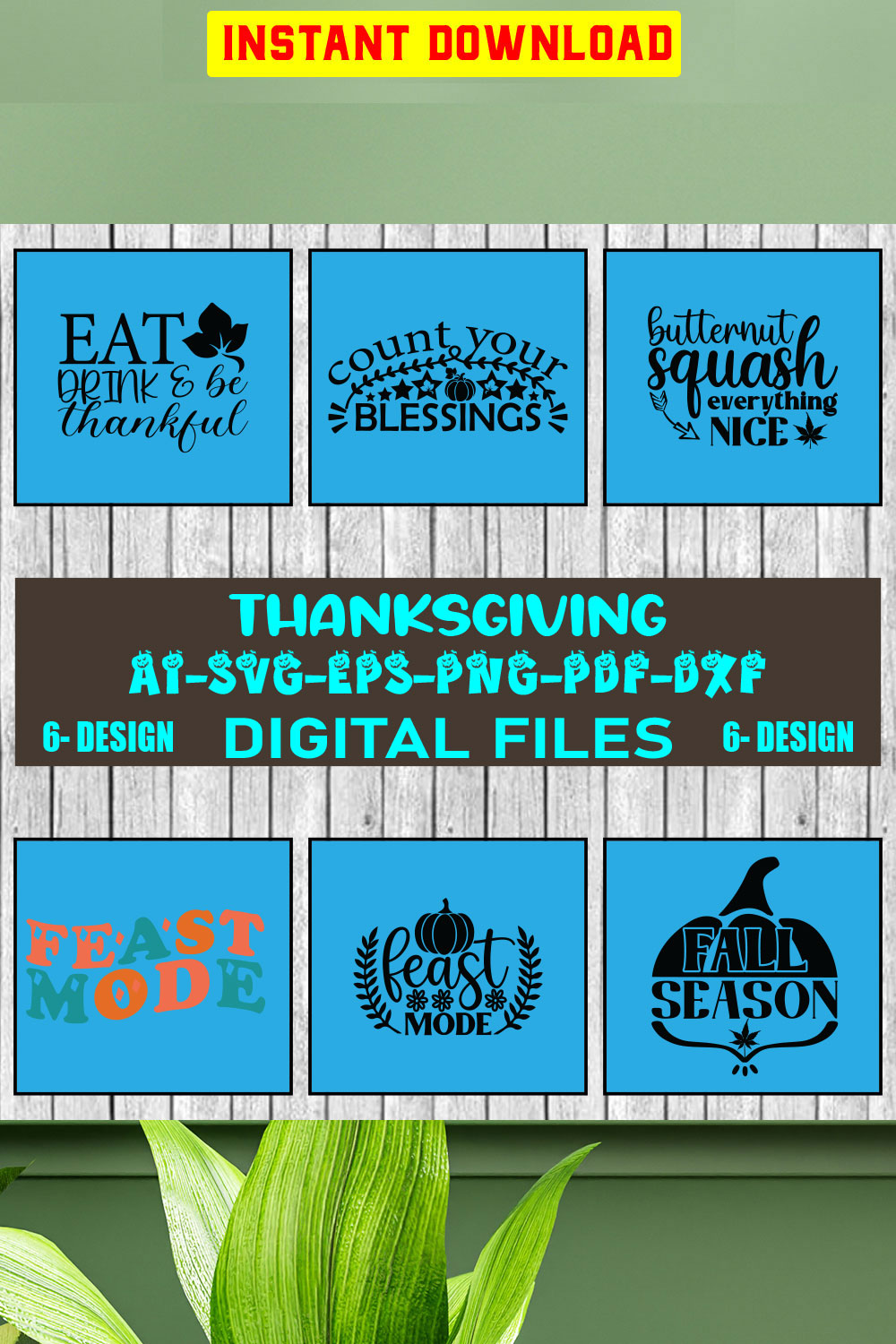 Thanksgiving Bundle SVG Files Vol-02 pinterest preview image.