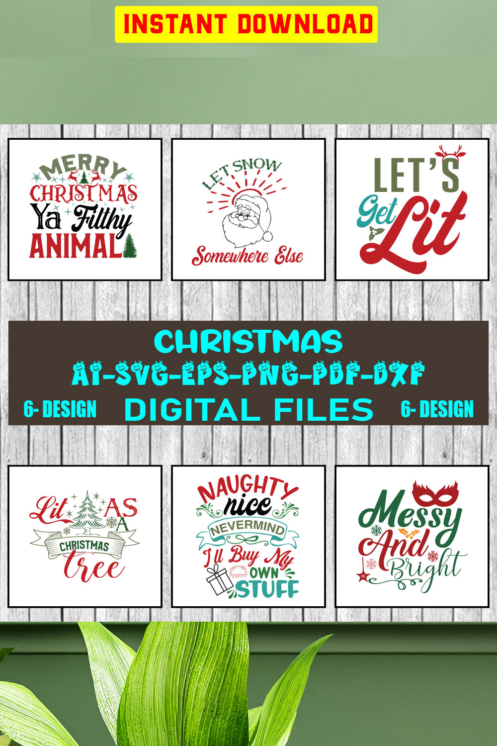 Christmas SVG Bundle Merry Christmas Svg Christmas Svg Christmas Ornaments svg Winter Svg Funny Christmas Bundle svg Vol-42 pinterest preview image.