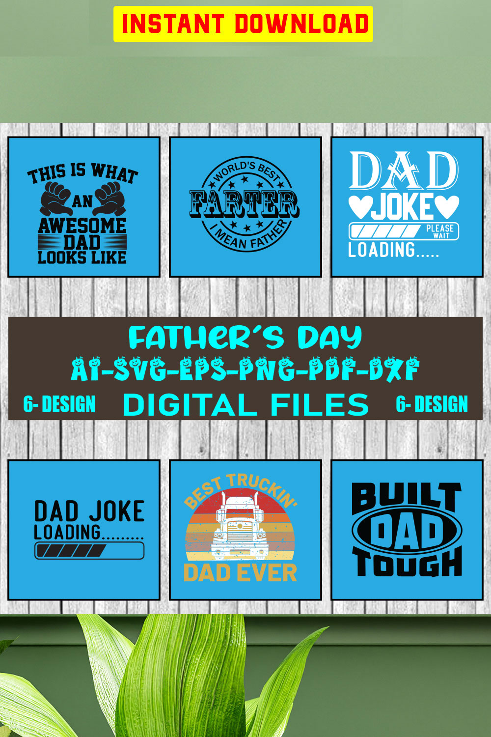 Father Day SVG Design Bundle Vol-10 pinterest preview image.