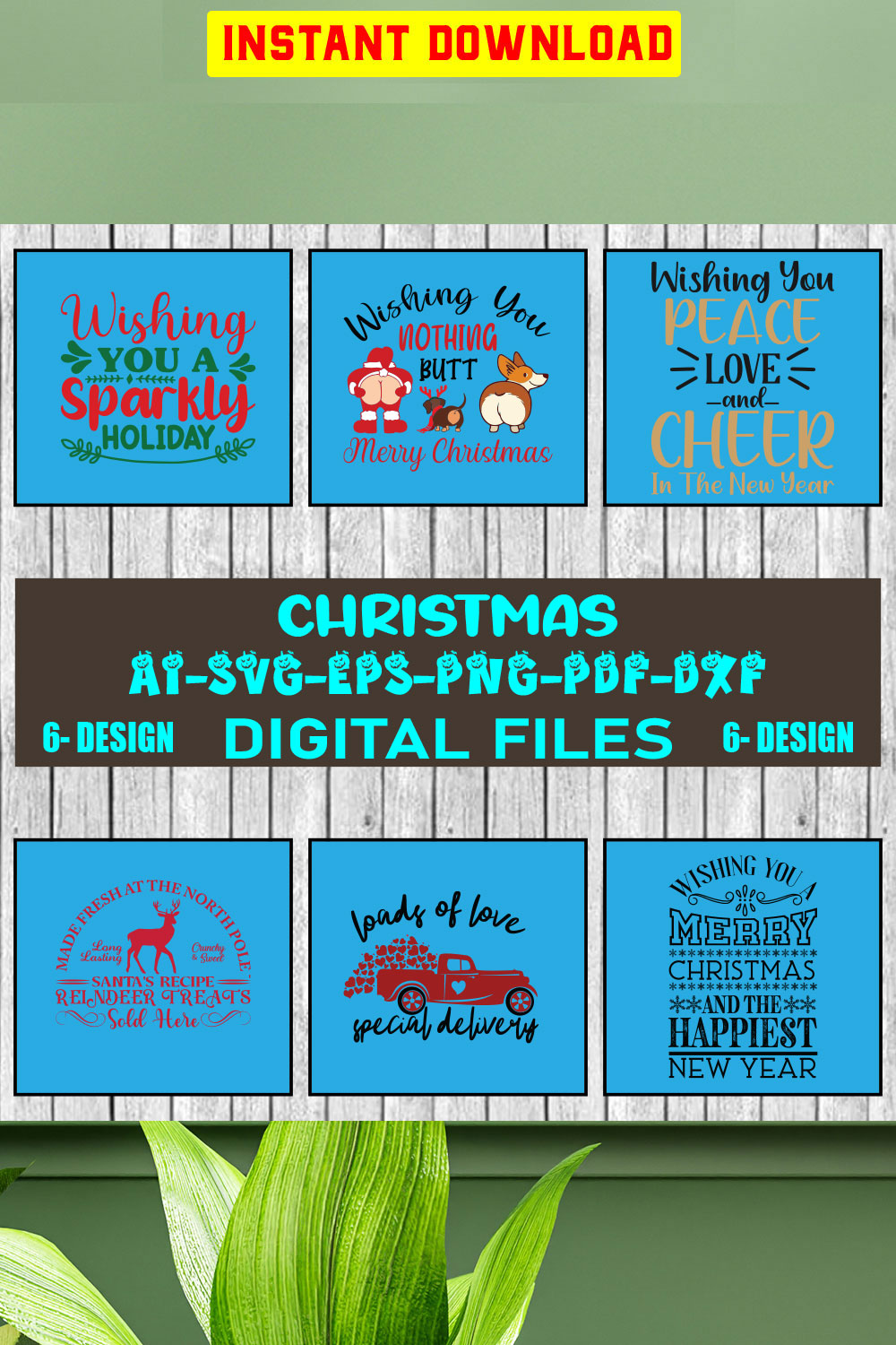 Christmas SVG Design Bundle Vol-73 pinterest preview image.