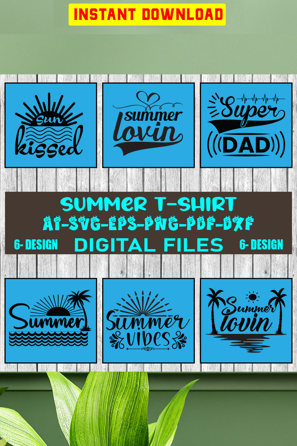 Summer T-shirt Design Bundle Vol-9 pinterest preview image.