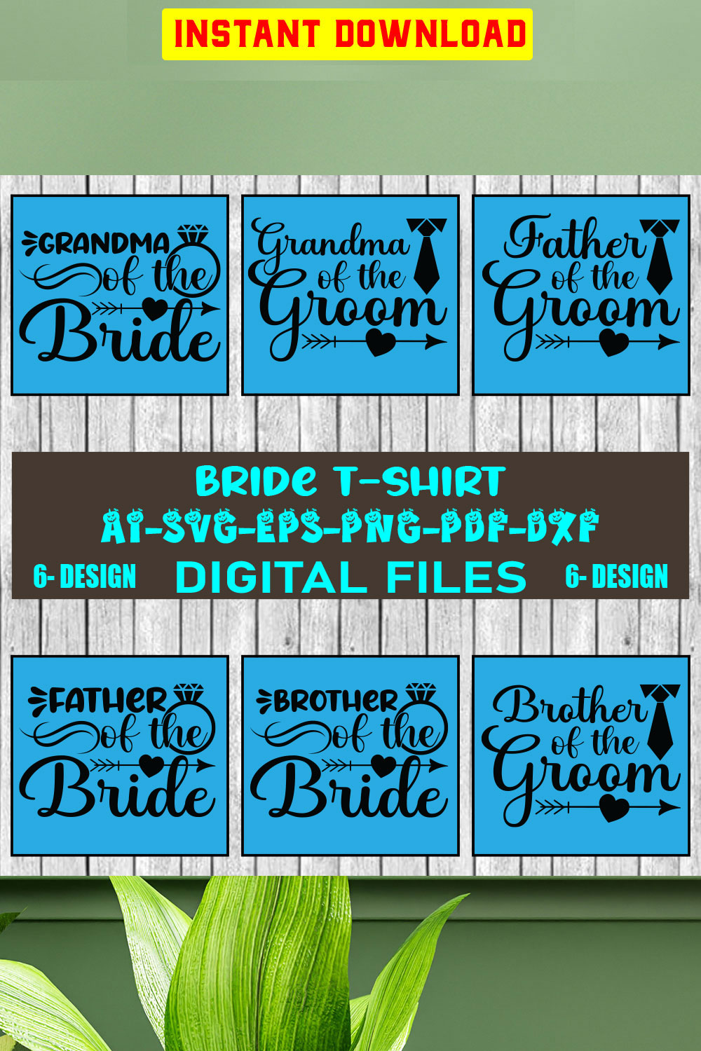 Bride T-shirt Design Bundle Vol-1 pinterest preview image.