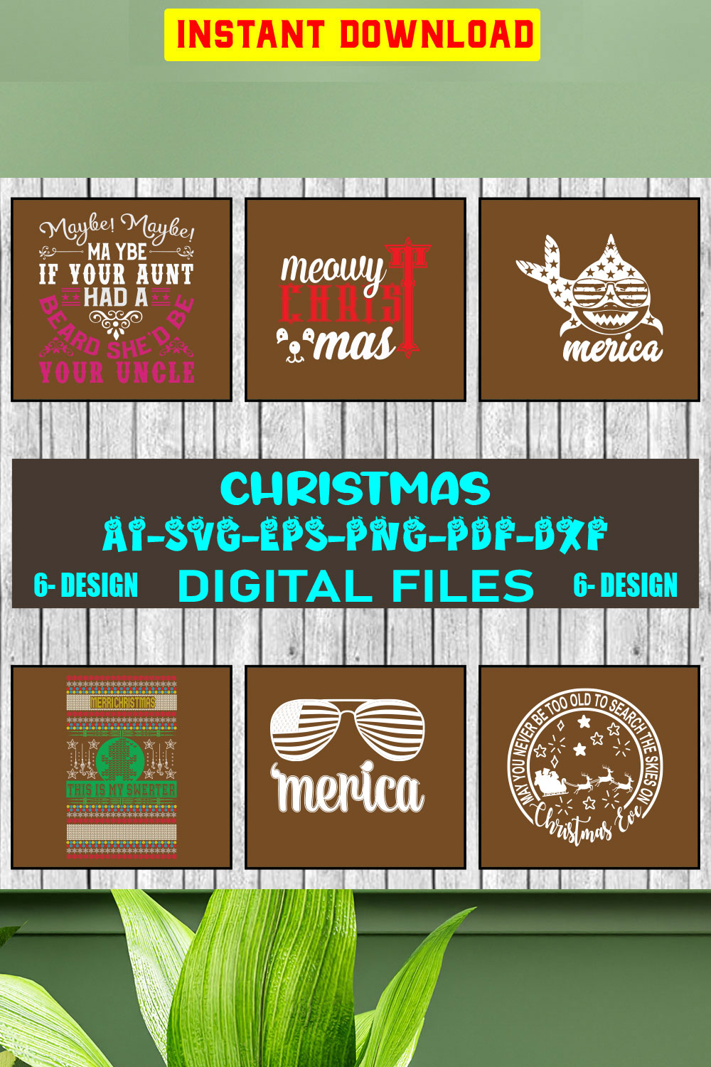 Christmas SVG Design Bundle Vol-18 pinterest preview image.