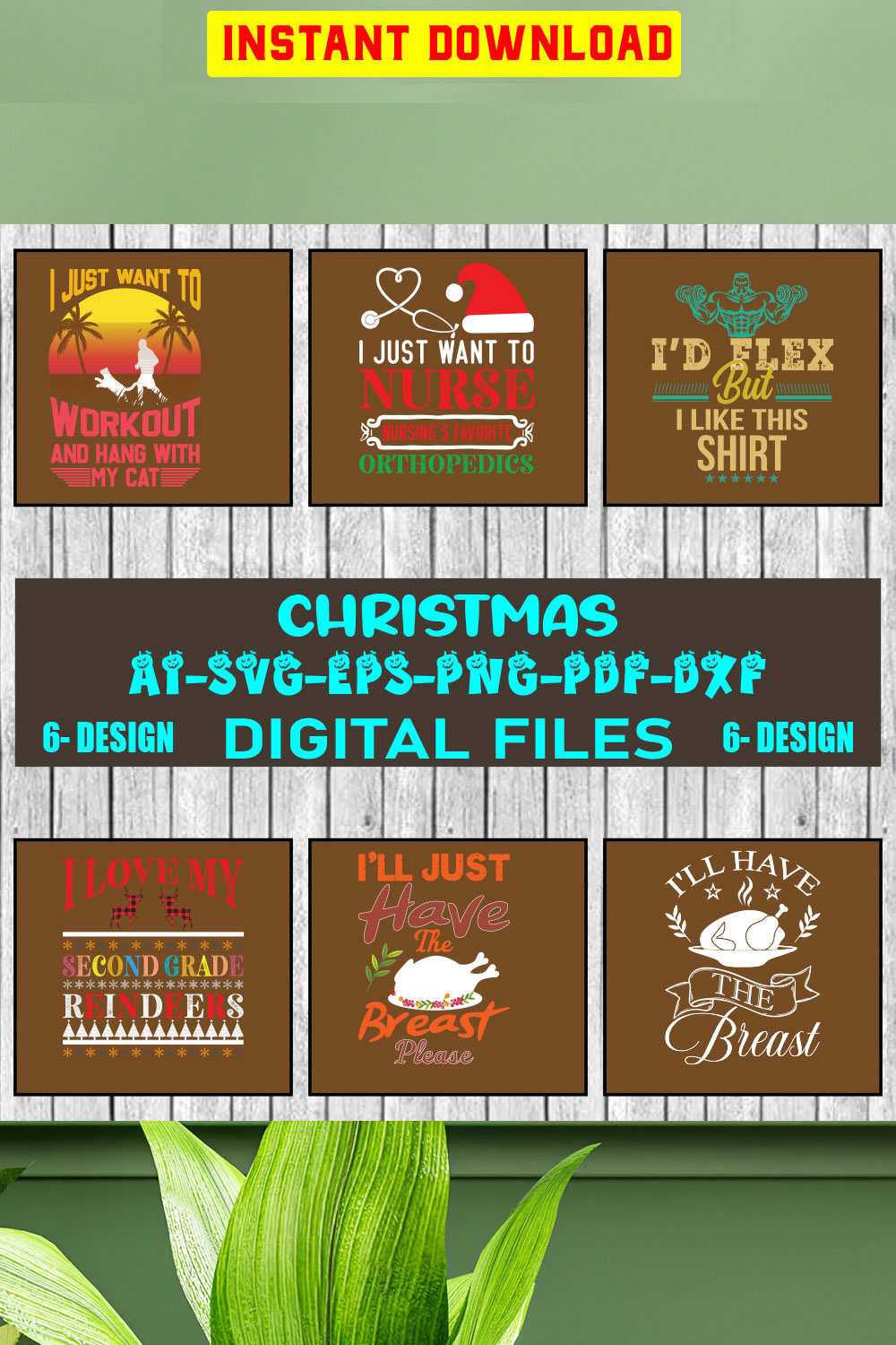 Christmas SVG Design Bundle Vol-15 pinterest preview image.