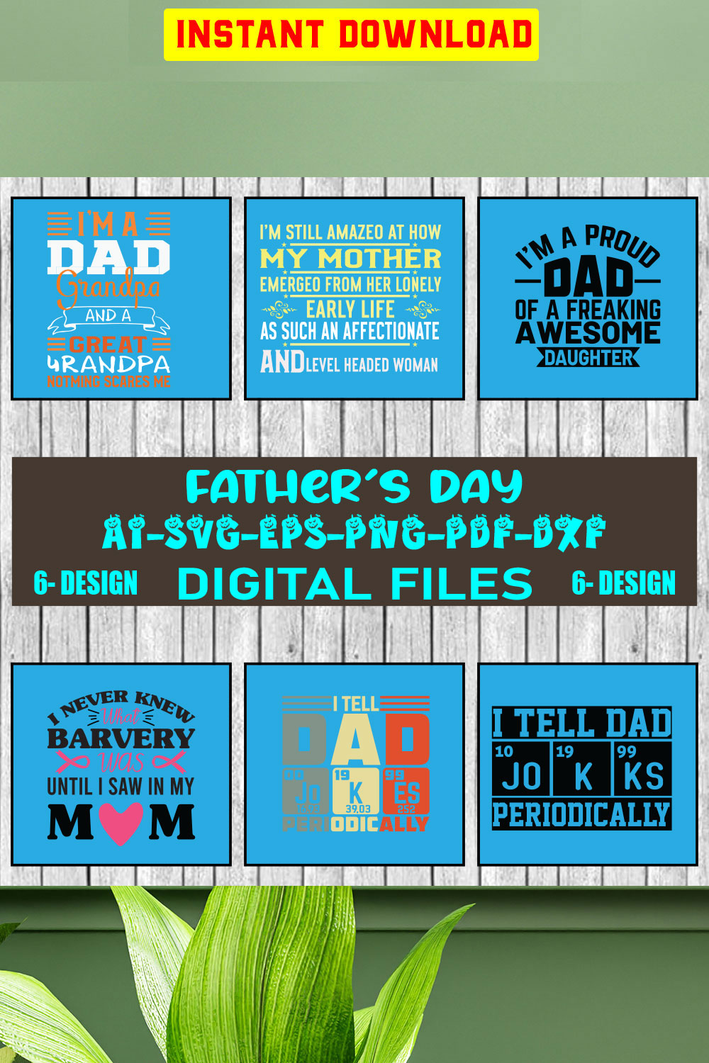 Father Day SVG Design Bundle Vol-13 pinterest preview image.