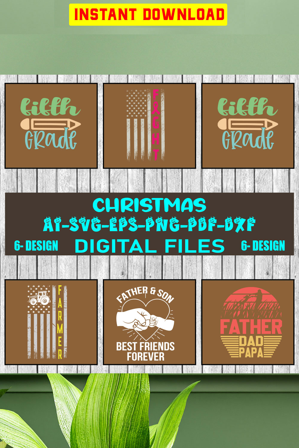 Christmas SVG Design Bundle Vol-10 pinterest preview image.