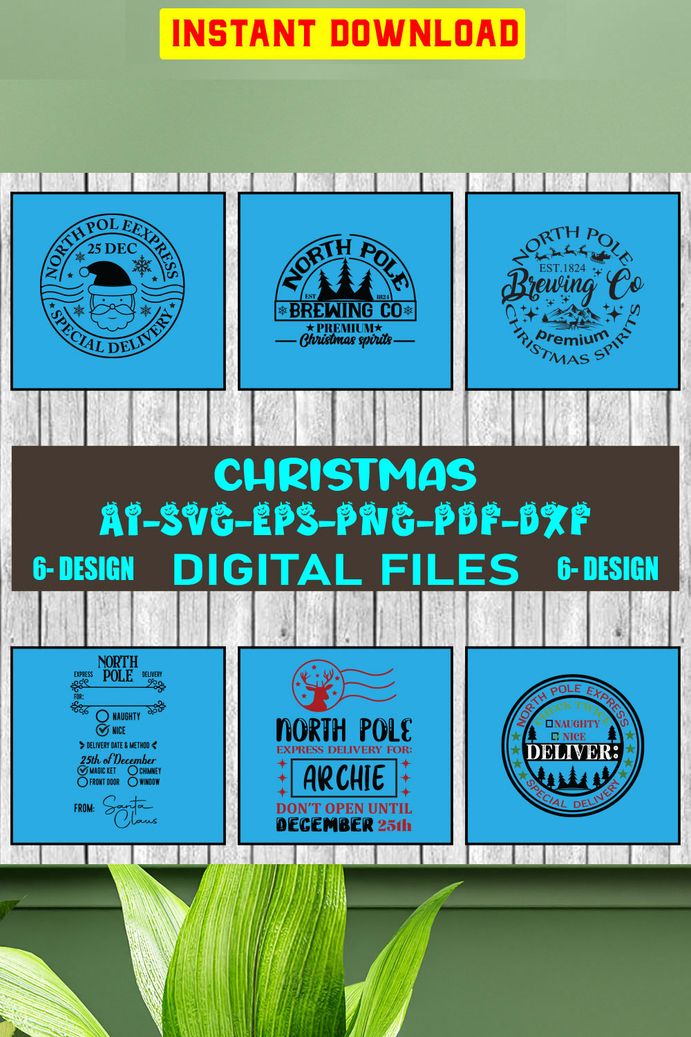 Christmas SVG Design Bundle Vol-22 pinterest preview image.