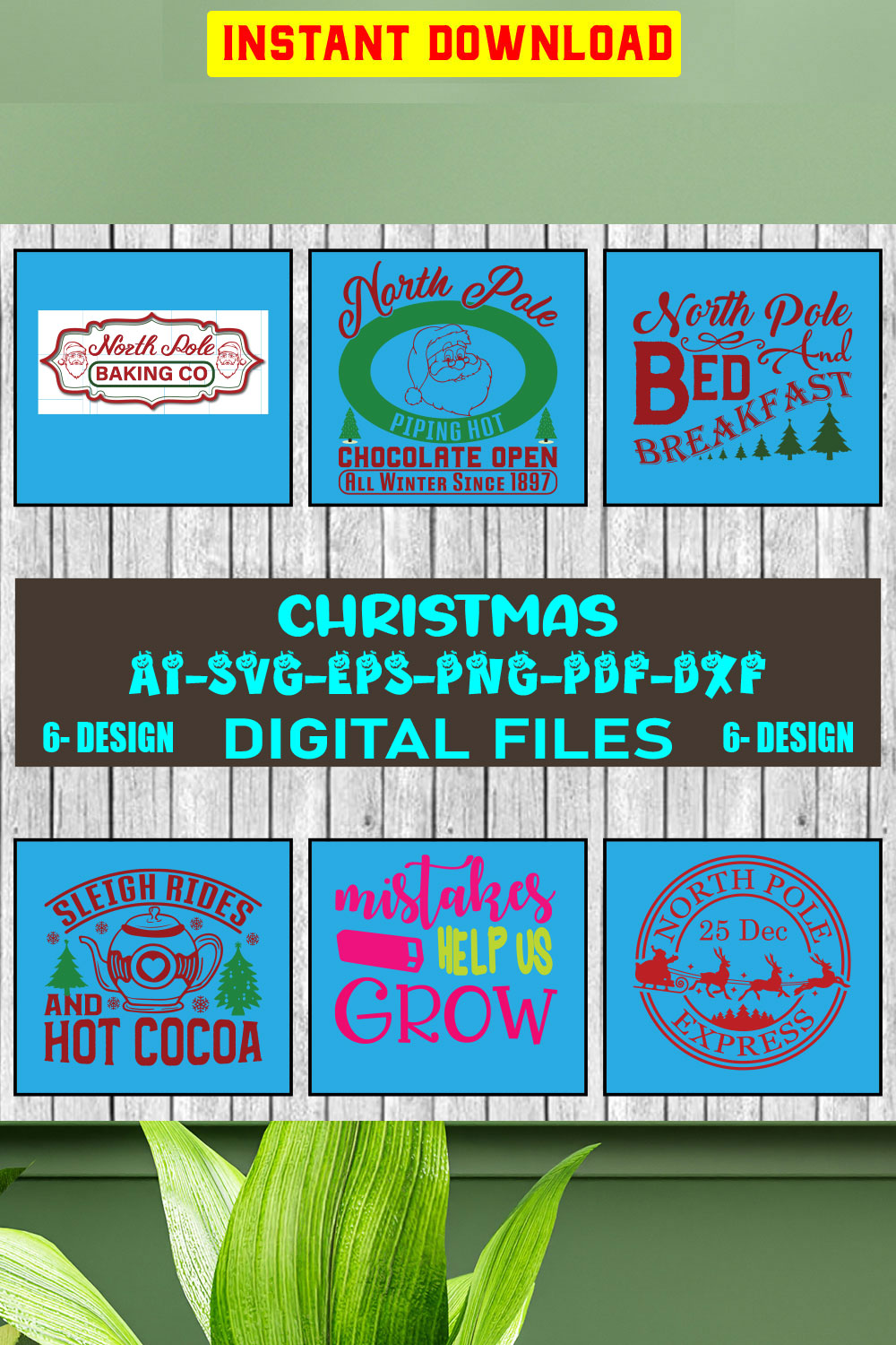 Christmas SVG Design Bundle Vol-35 pinterest preview image.