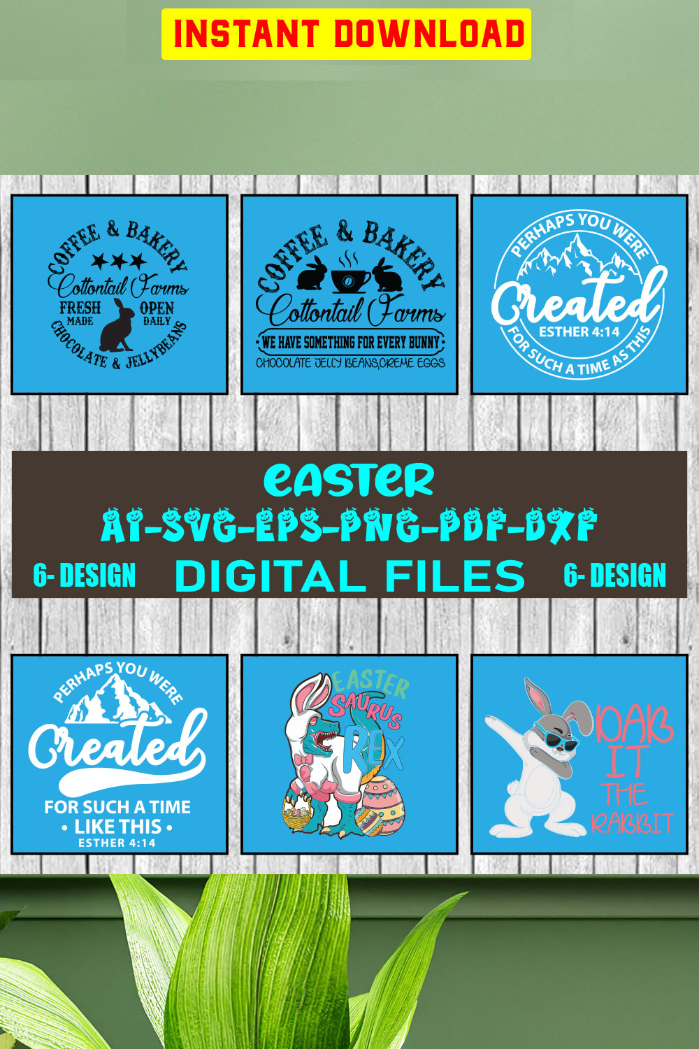 Happy Easter SVG Bundle, Easter SVG, Easter quotes, Easter Bunny svg, Easter Egg svg, Easter png, Spring svg, Vol-04 pinterest preview image.