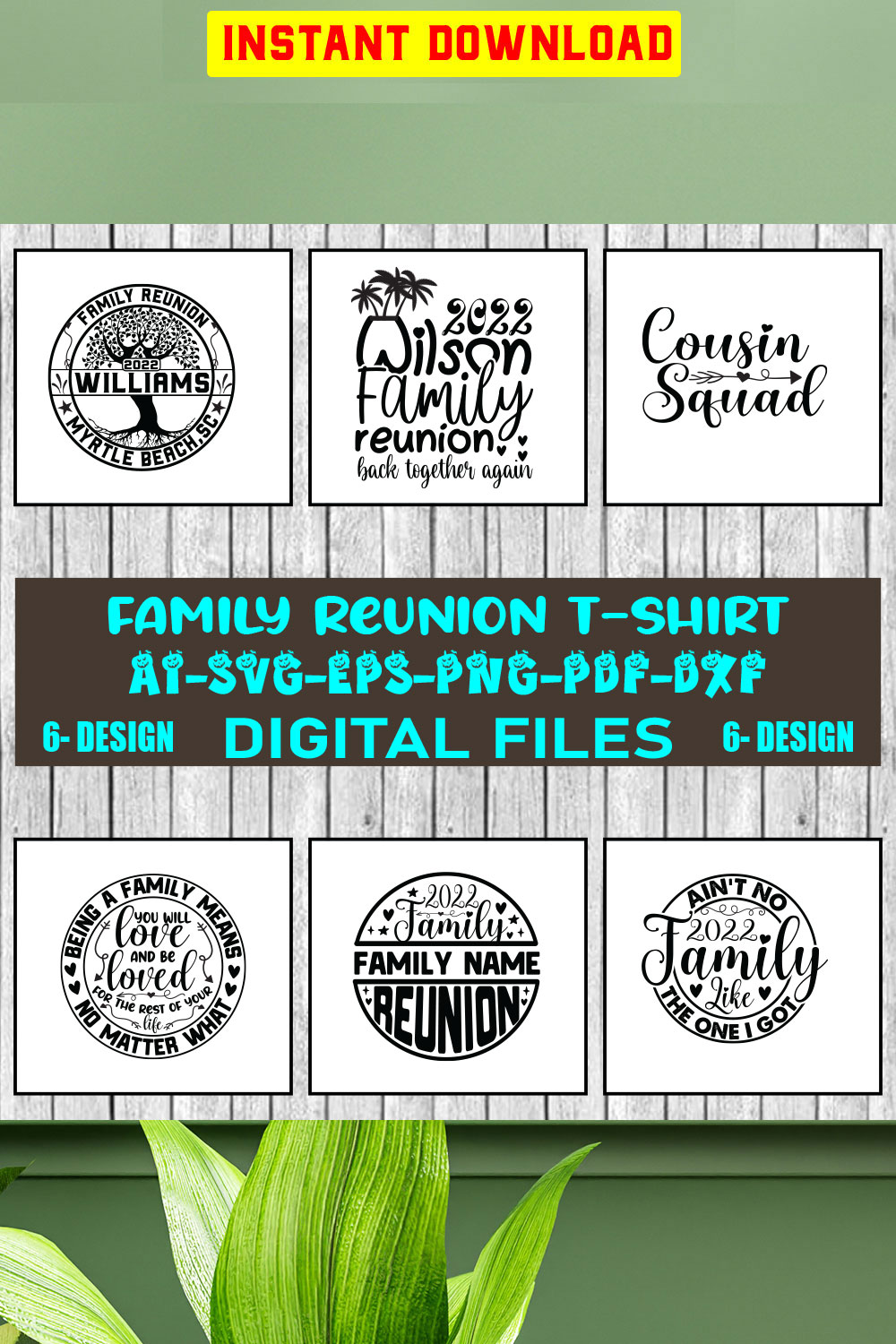 Family Reunion T-shirt Design Bundle Vol-1 pinterest preview image.