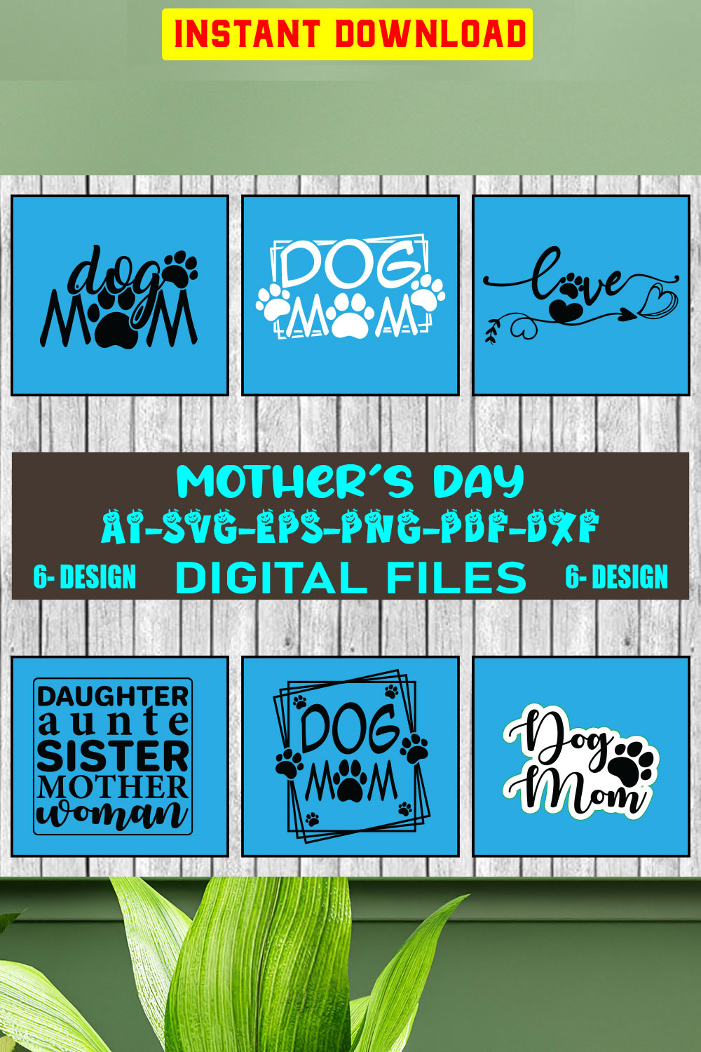 Mother's Day SVG Files Vol-08 pinterest preview image.