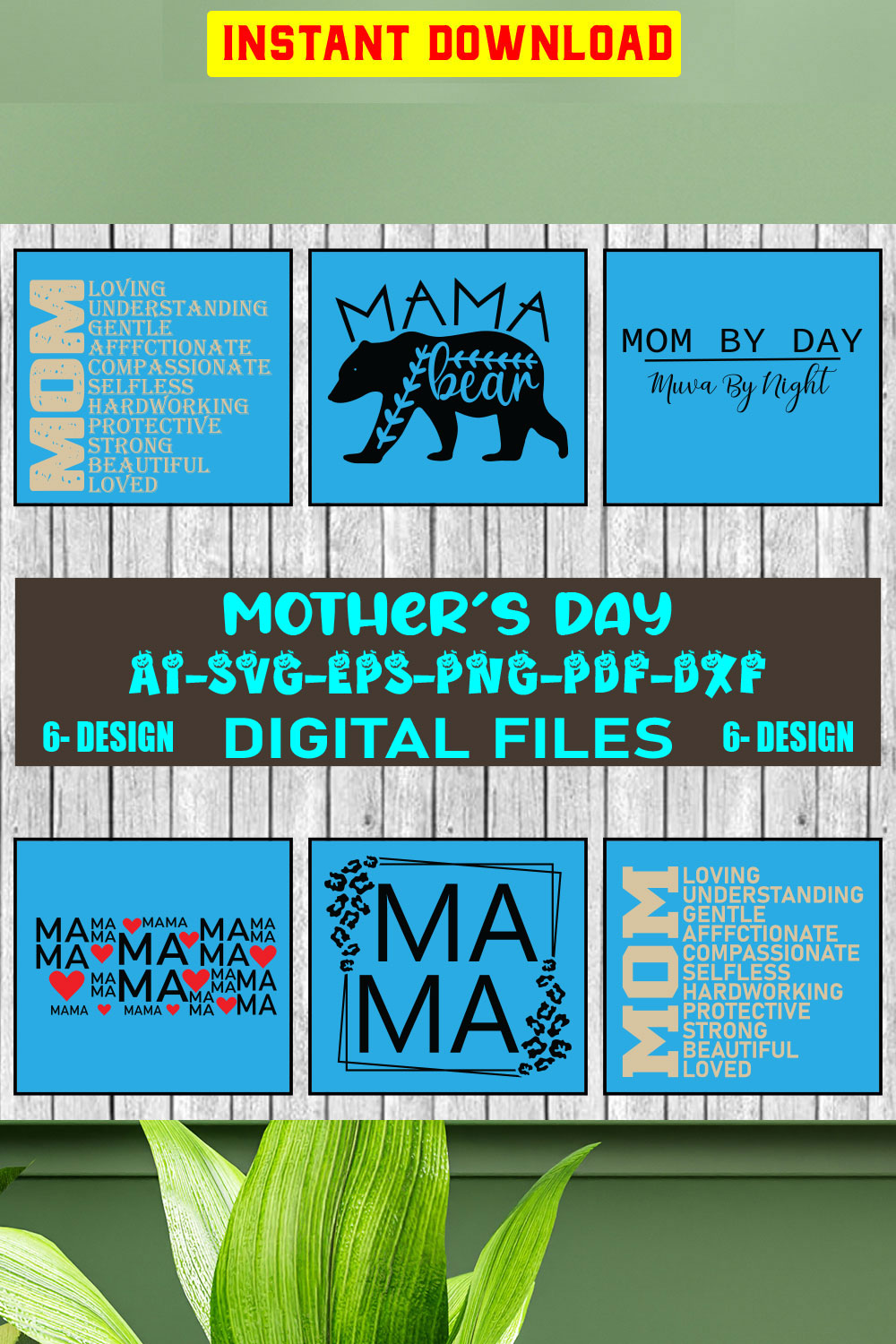 Mother's Day SVG Design Bundle Vol-03 pinterest preview image.