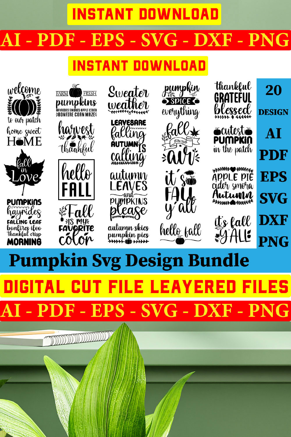 Pumpkin SVG file, Pumpkin svg bundle, pumpkin Cut file, Cricut pumpkin svg pinterest preview image.