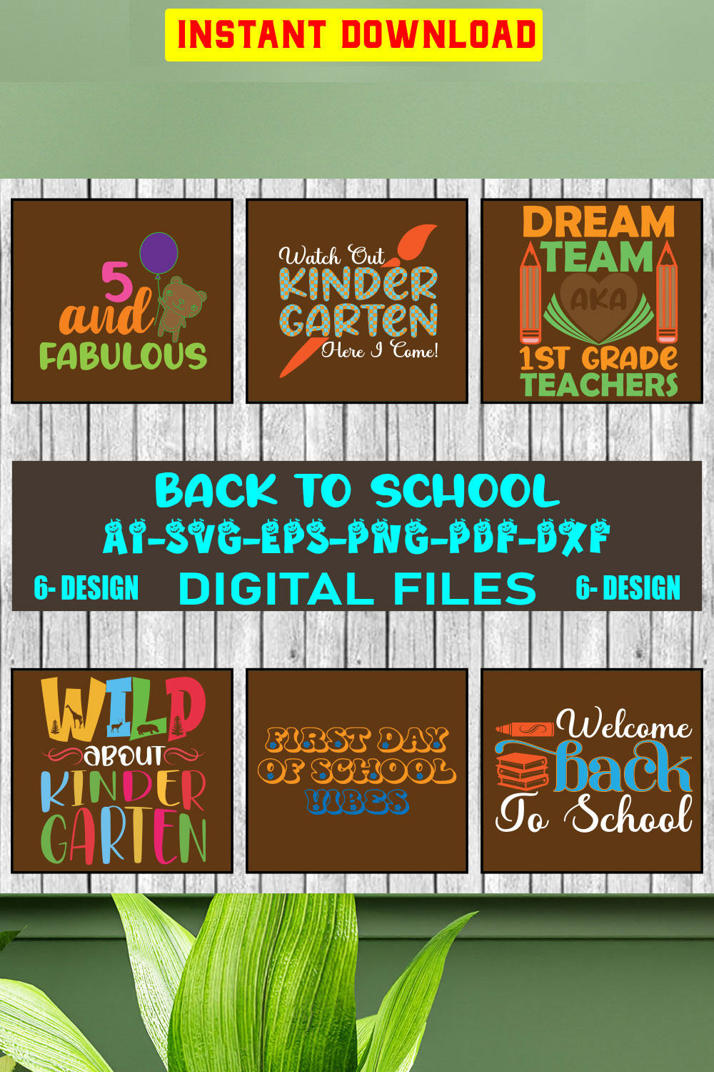 Back To School T-shirt Design Bundle Vol-15 pinterest preview image.